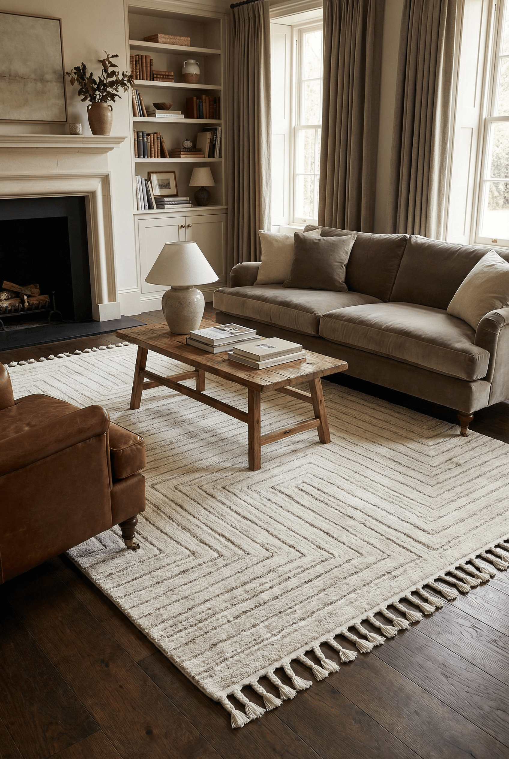 Arctic Maze Natural / Grey Rug - Esselle Home