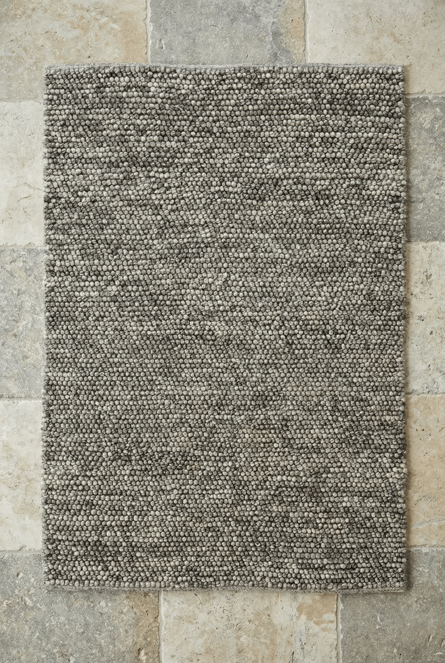 Delilah Wool Pebble Mottled Grey Rug - Esselle Home