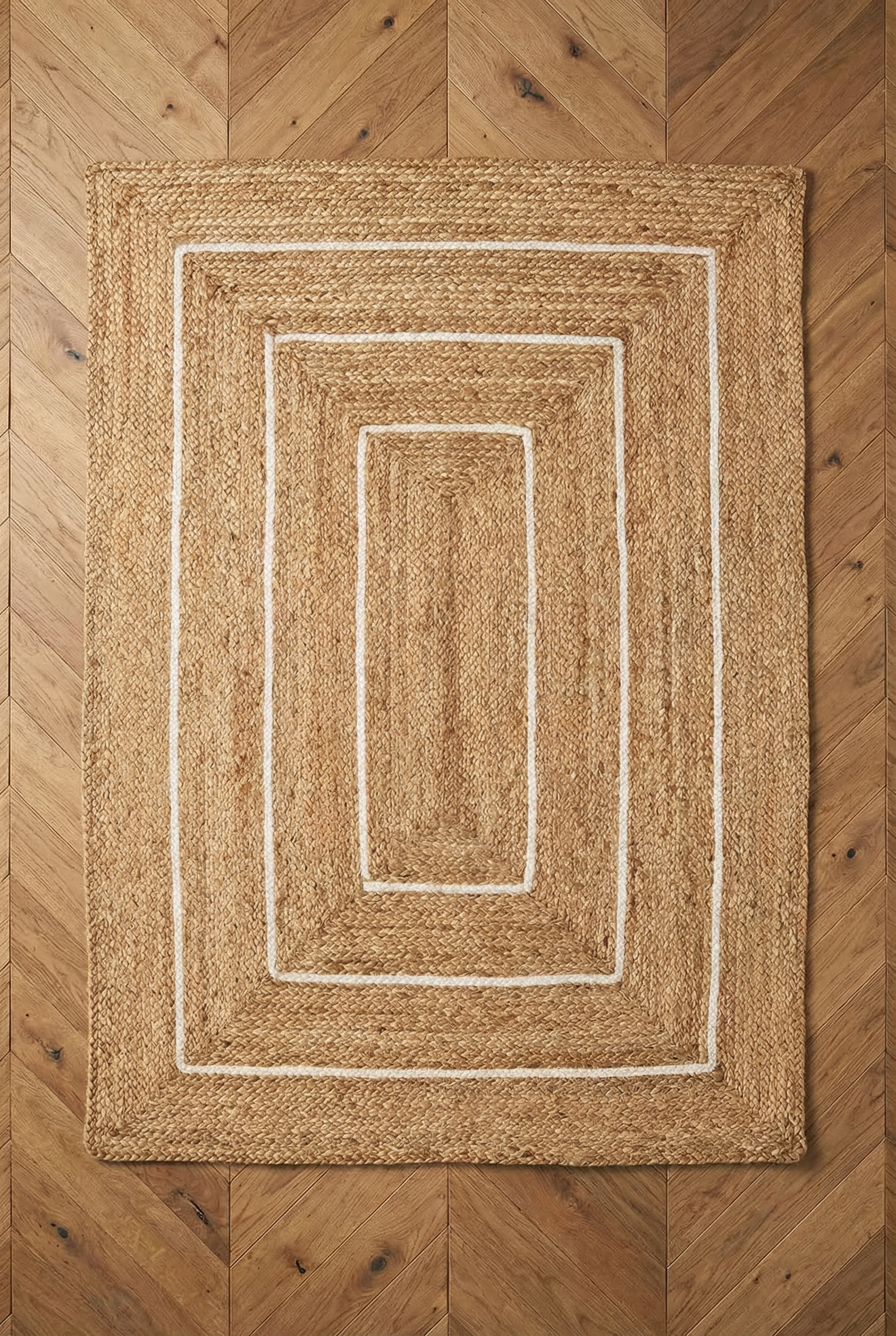 Prestbury Border Handbraided 120x170cm Natural Rug