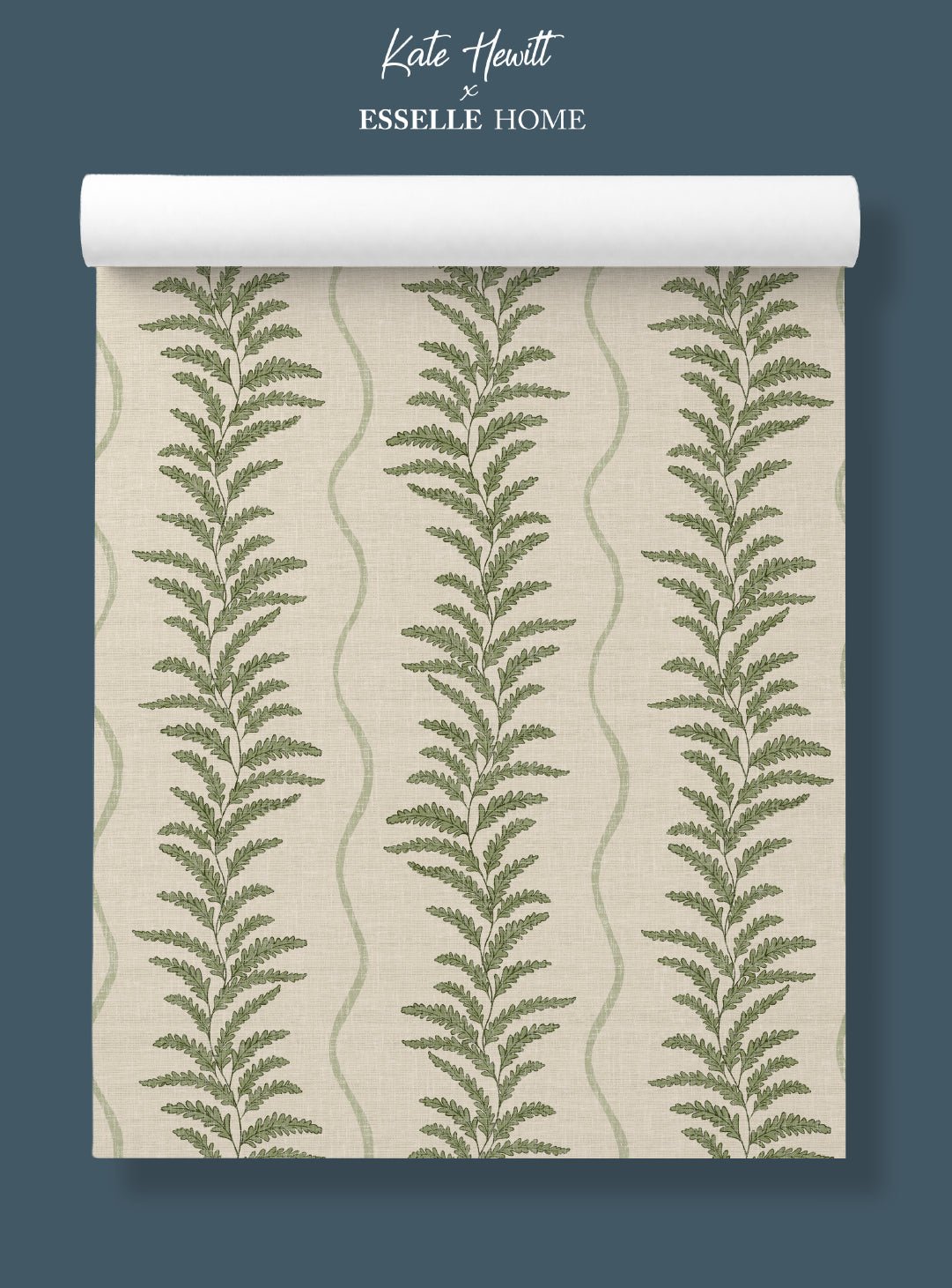 Fern Wave Sage Green Wallpaper - Esselle Home