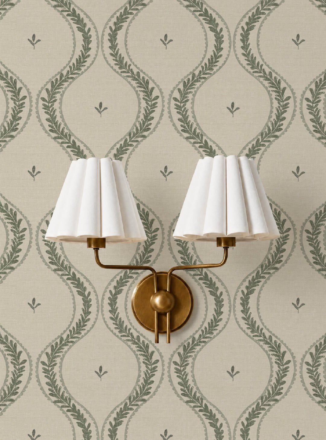 Garden Ogee Sage Green Wallpaper - Esselle Home