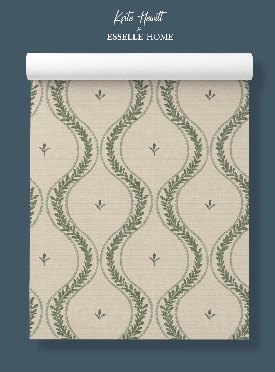 Garden Ogee Sage Green Wallpaper - Esselle Home