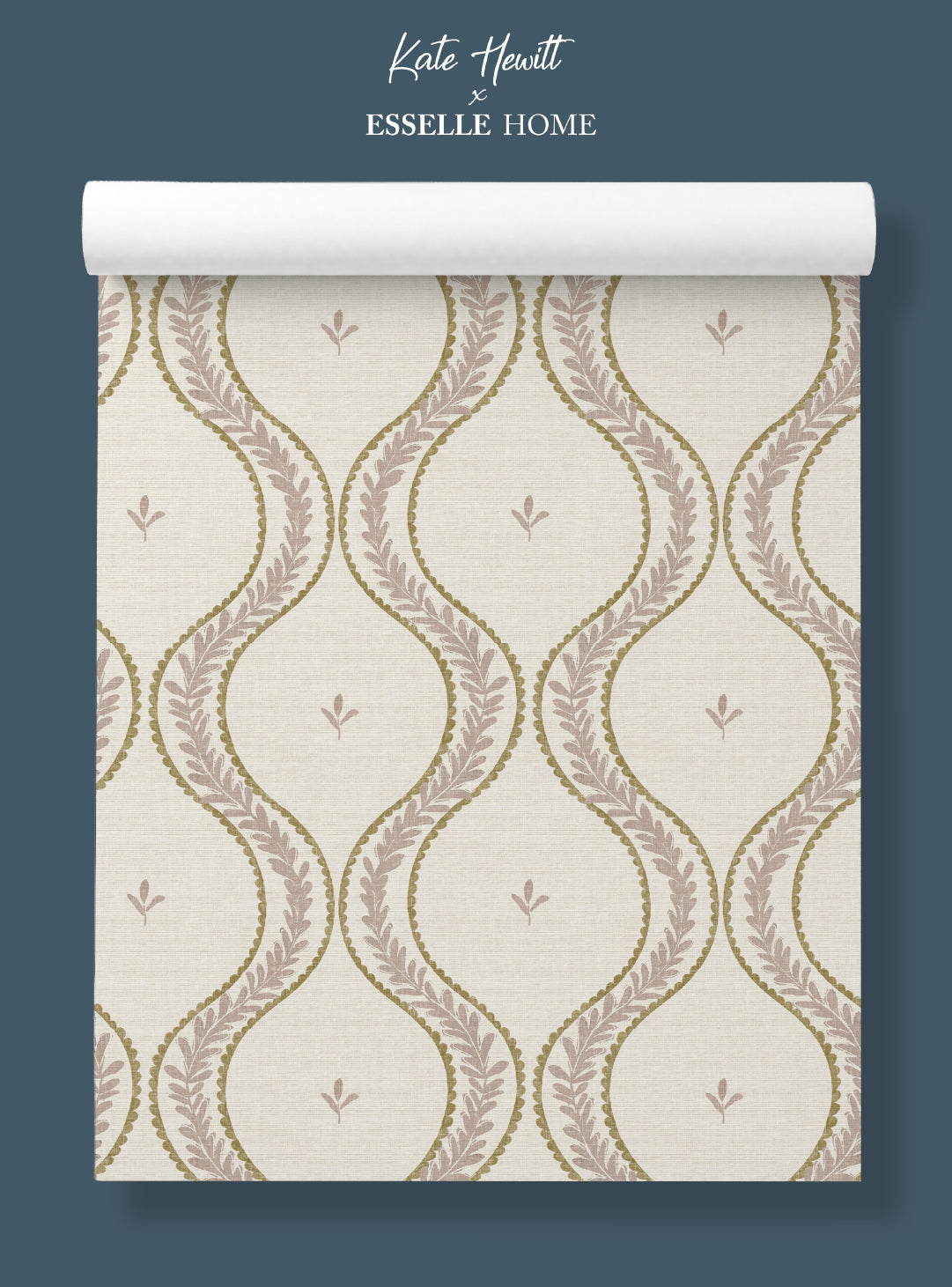 Garden Ogee Soft Pink & Beige Wallpaper