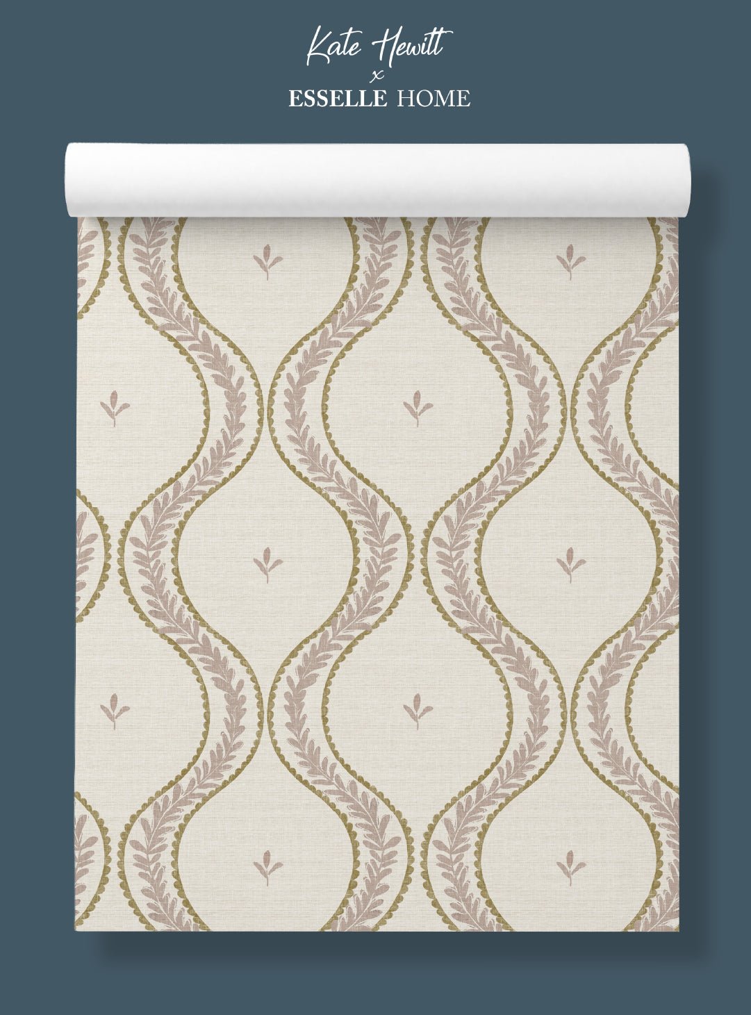 Garden Ogee Soft Pink & Beige Wallpaper - Esselle Home