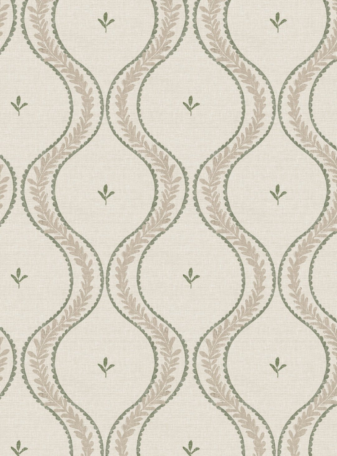 Garden Ogee Soft Sage Wallpaper - Esselle Home