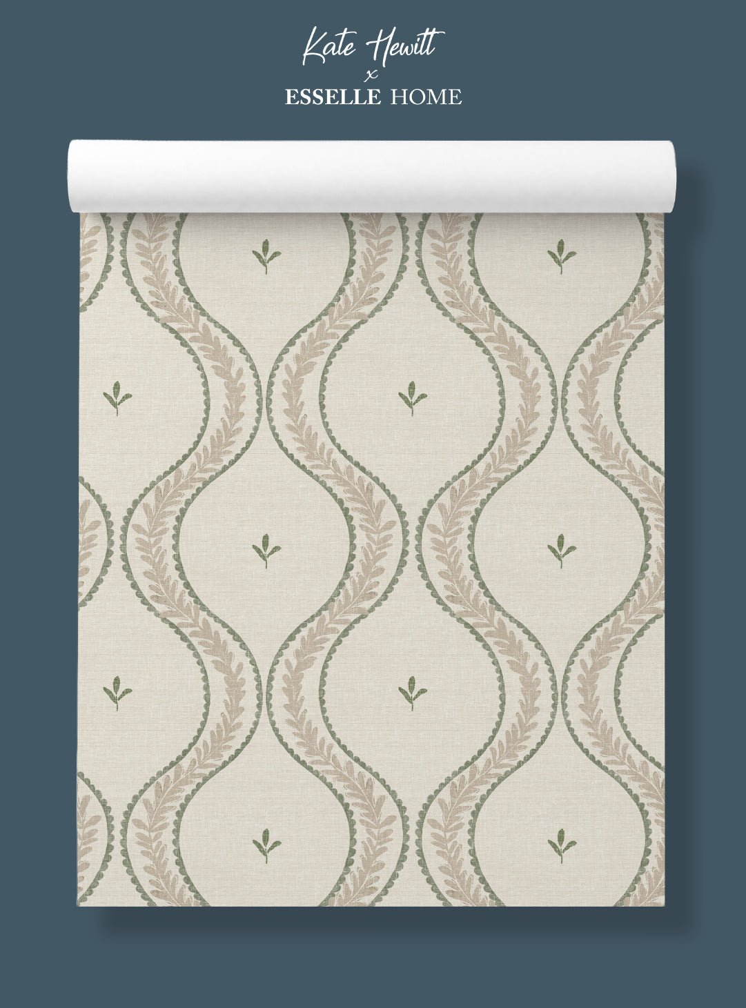 Garden Ogee Soft Sage Wallpaper - Esselle Home