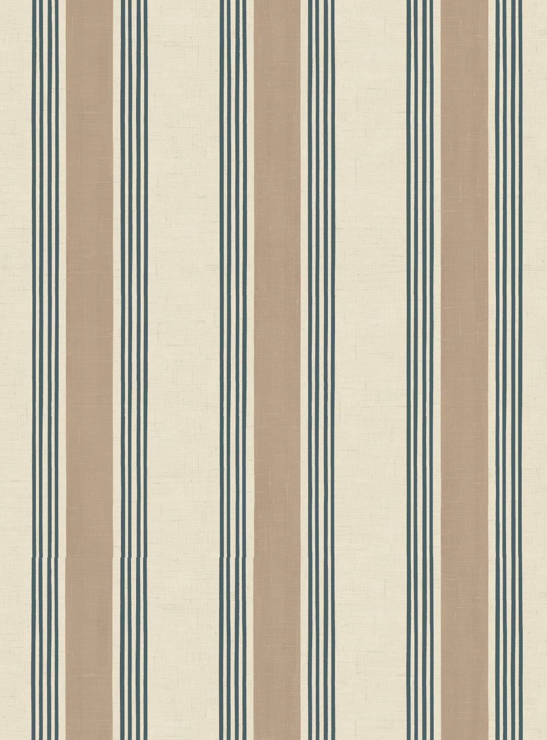 Old World Stripe Blue & Beige Wallpaper