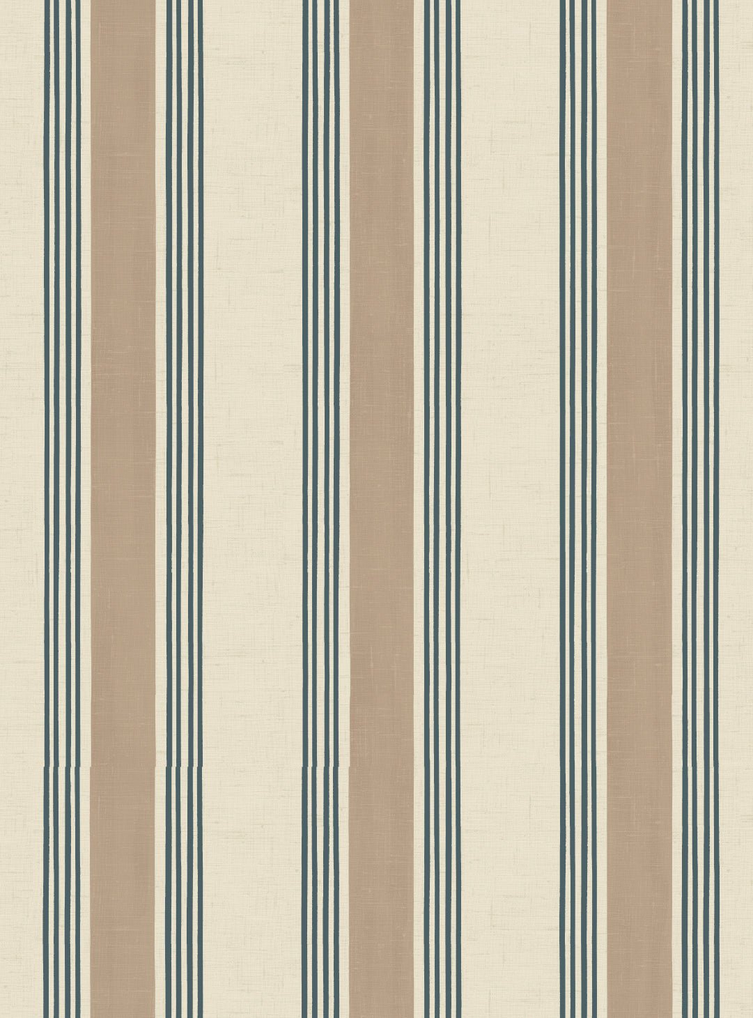 Old World Stripe Blue & Beige Wallpaper - Esselle Home