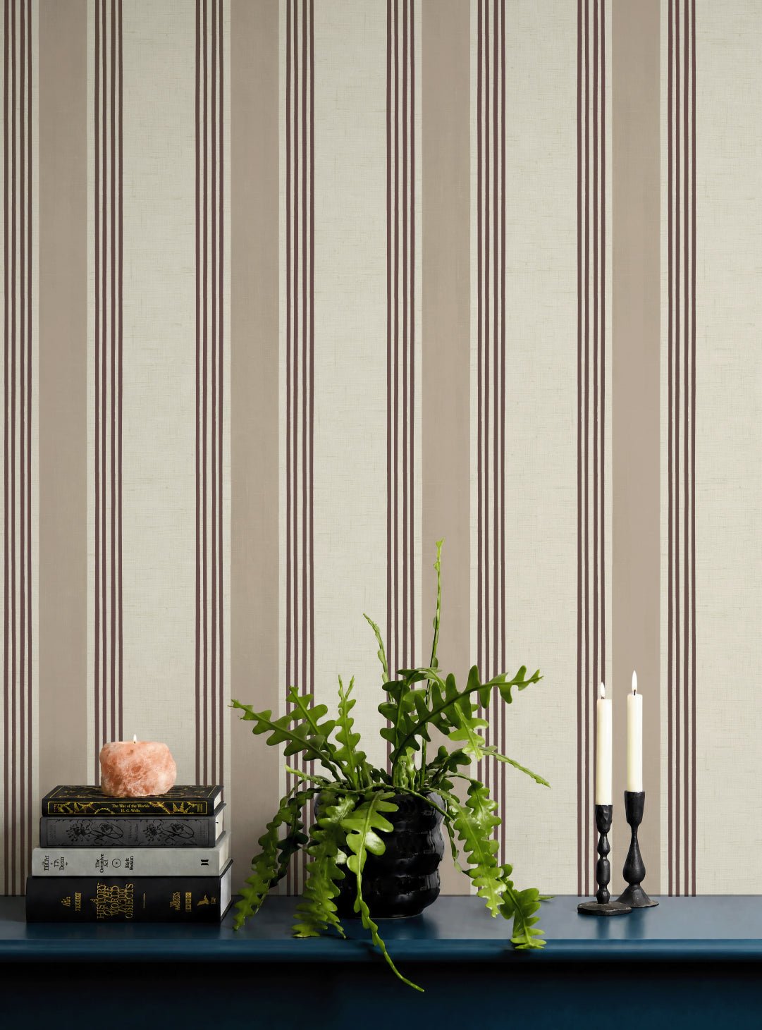 Old World Stripe Blush Pink Wallpaper - Esselle Home