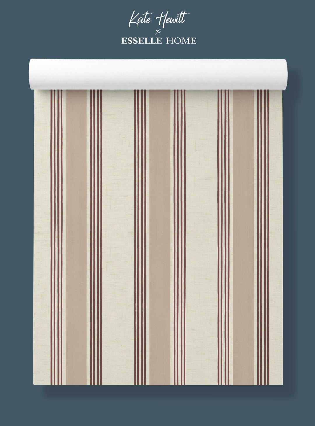 Old World Stripe Blush Pink Wallpaper - Esselle Home