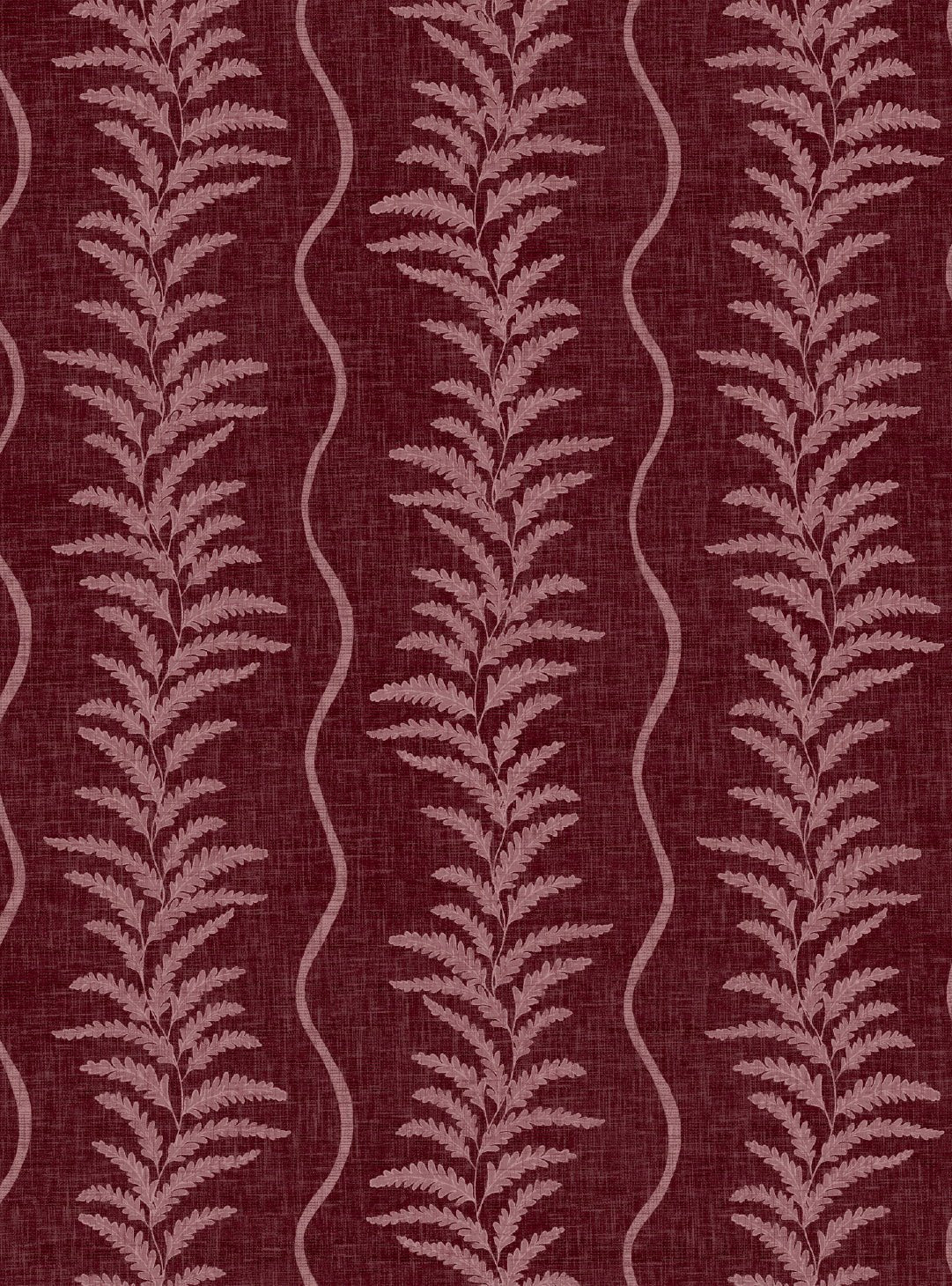 Fern Wave Burgundy Wallpaper - Esselle Home