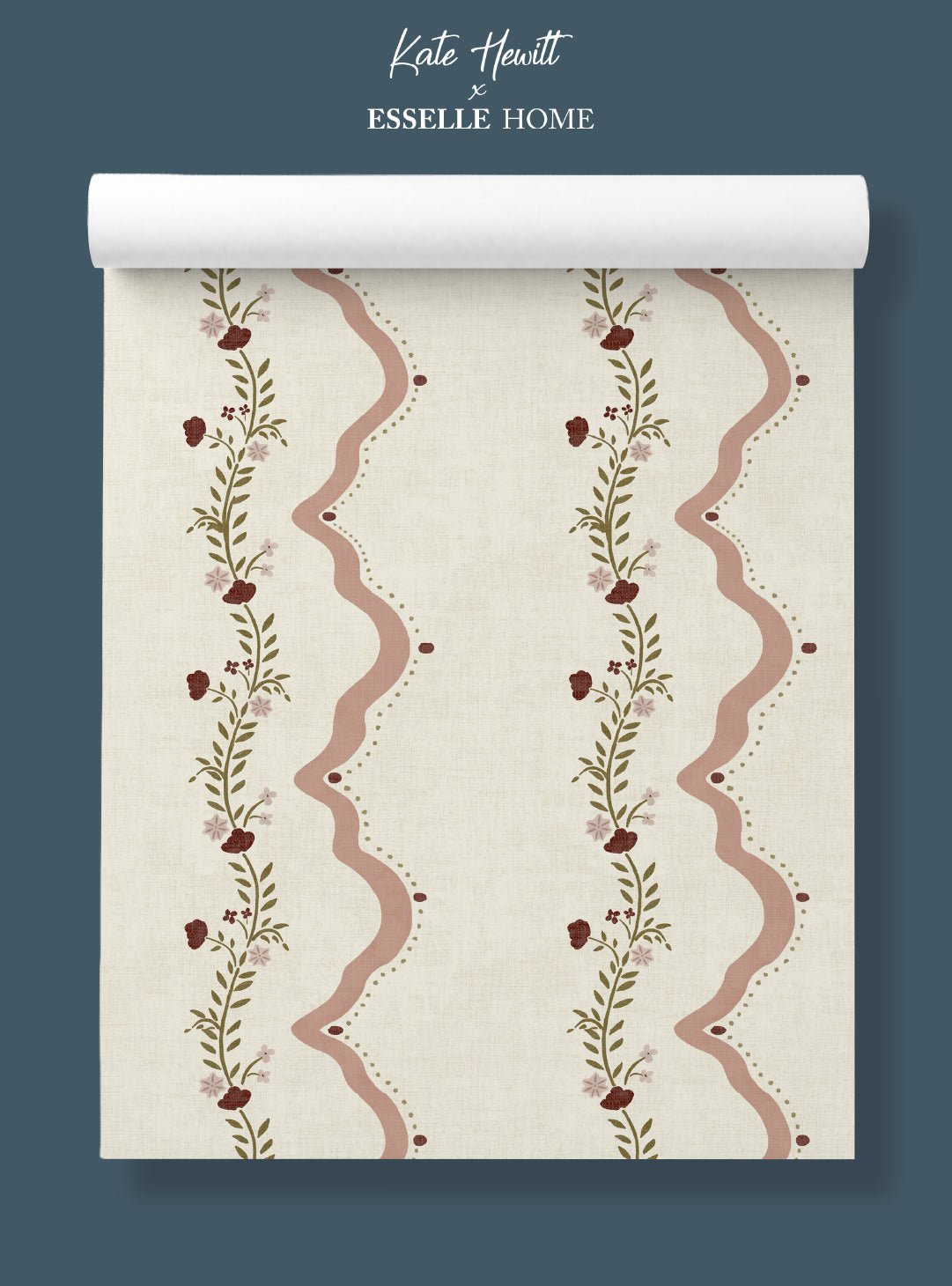 Rosie Posie Blush Pink Wallpaper - Esselle Home