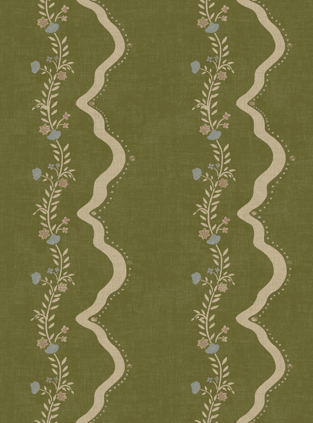 Rosie Posie Olive & Pink Wallpaper - Esselle Home