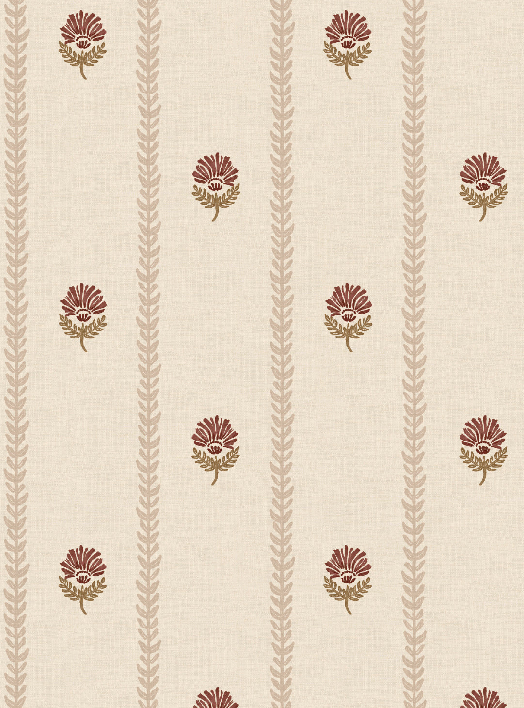 Thistle Trail Stripe Neutral Wallpaper