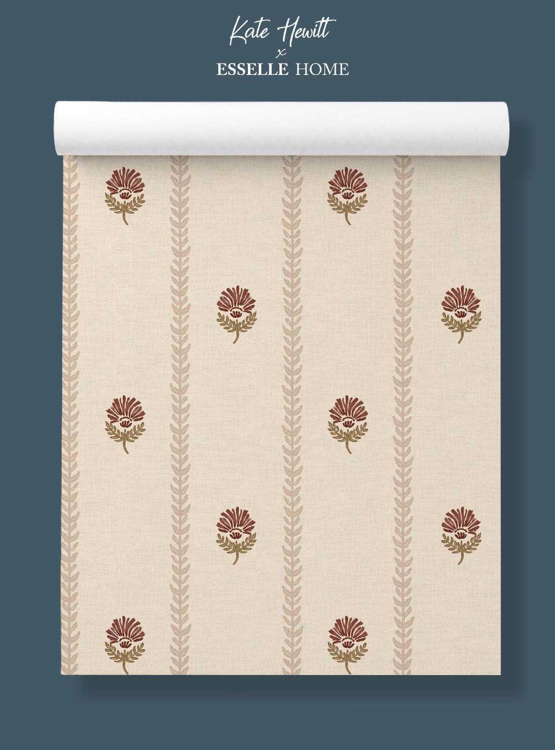 Thistle Trail Stripe Neutral Wallpaper - Esselle Home