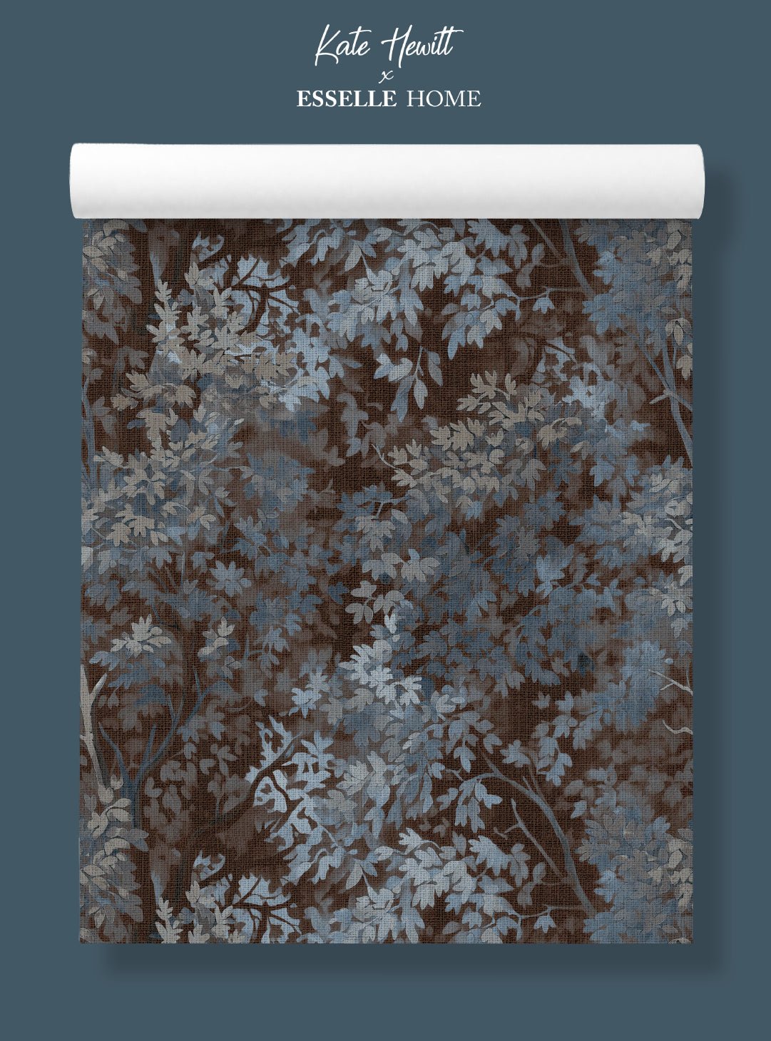 Wild Verdue Midnight Navy Wallpaper - Esselle Home