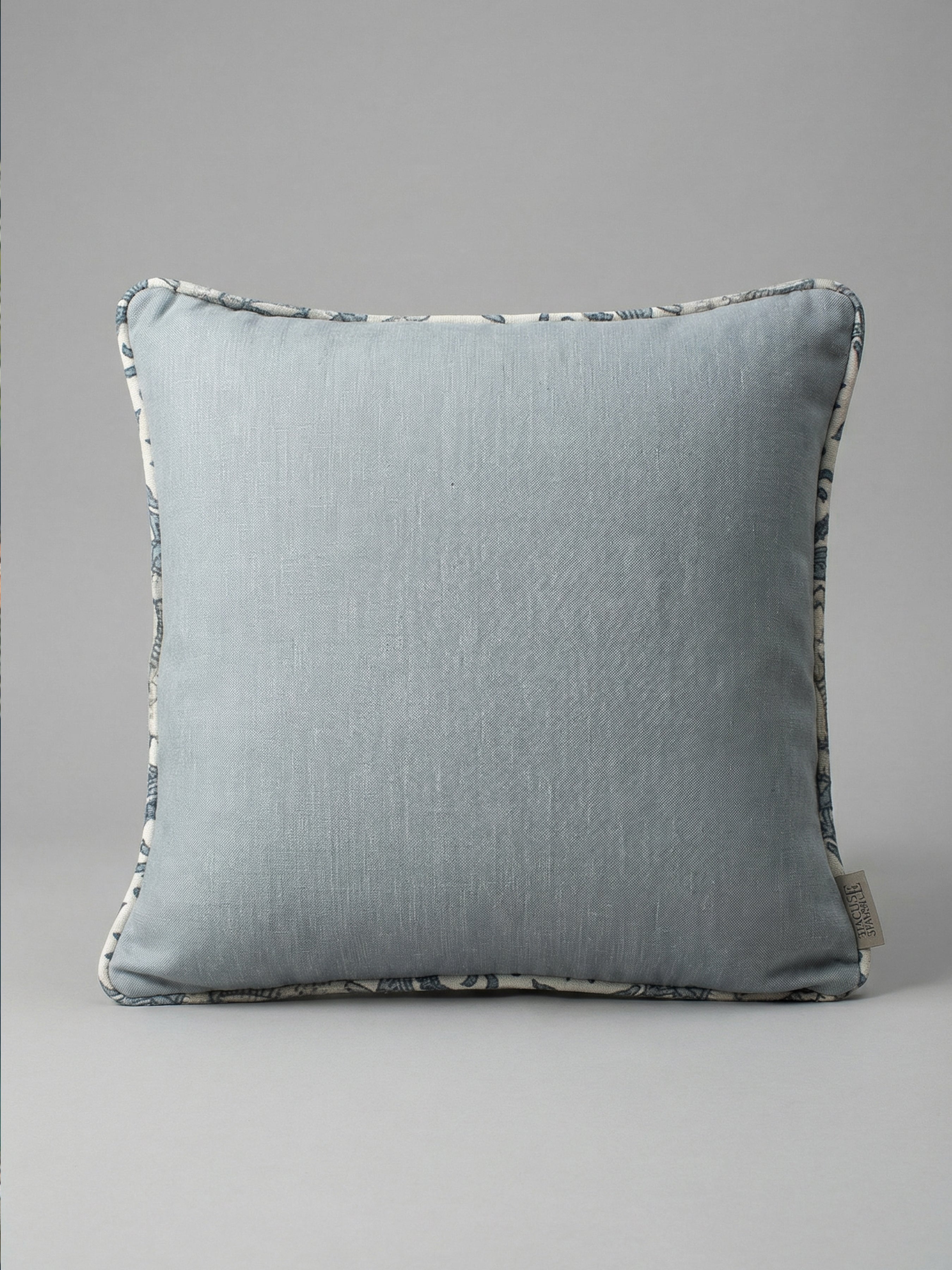 Eden Plain/Nima Floral Soft Blue Cushion - Esselle Home