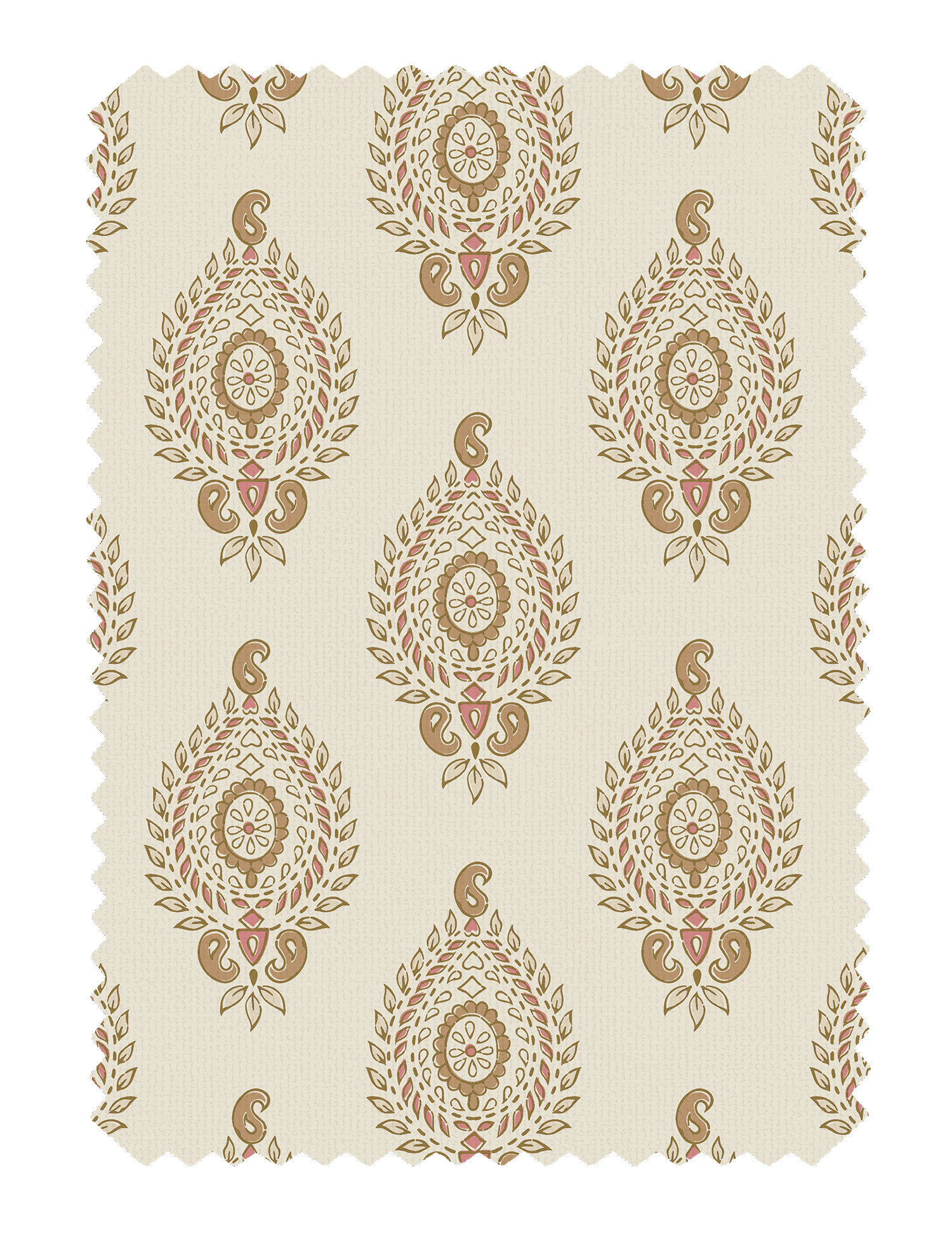 Naya Motif Neutral/Rose Curtain