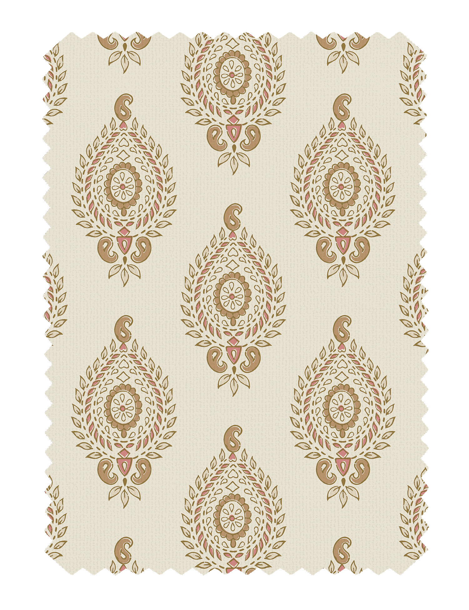 Naya Motif Neutral/Rose Fabric - Esselle Home