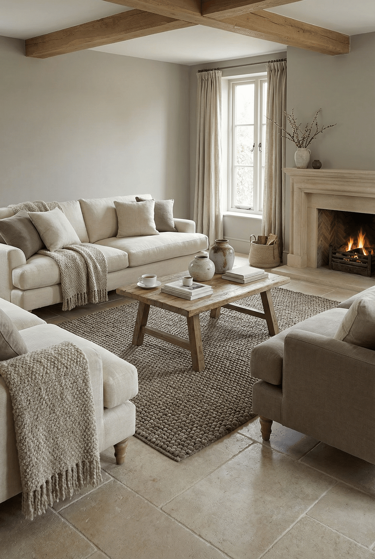 Delilah Wool Pebble Mottled Taupe Rug - Esselle Home