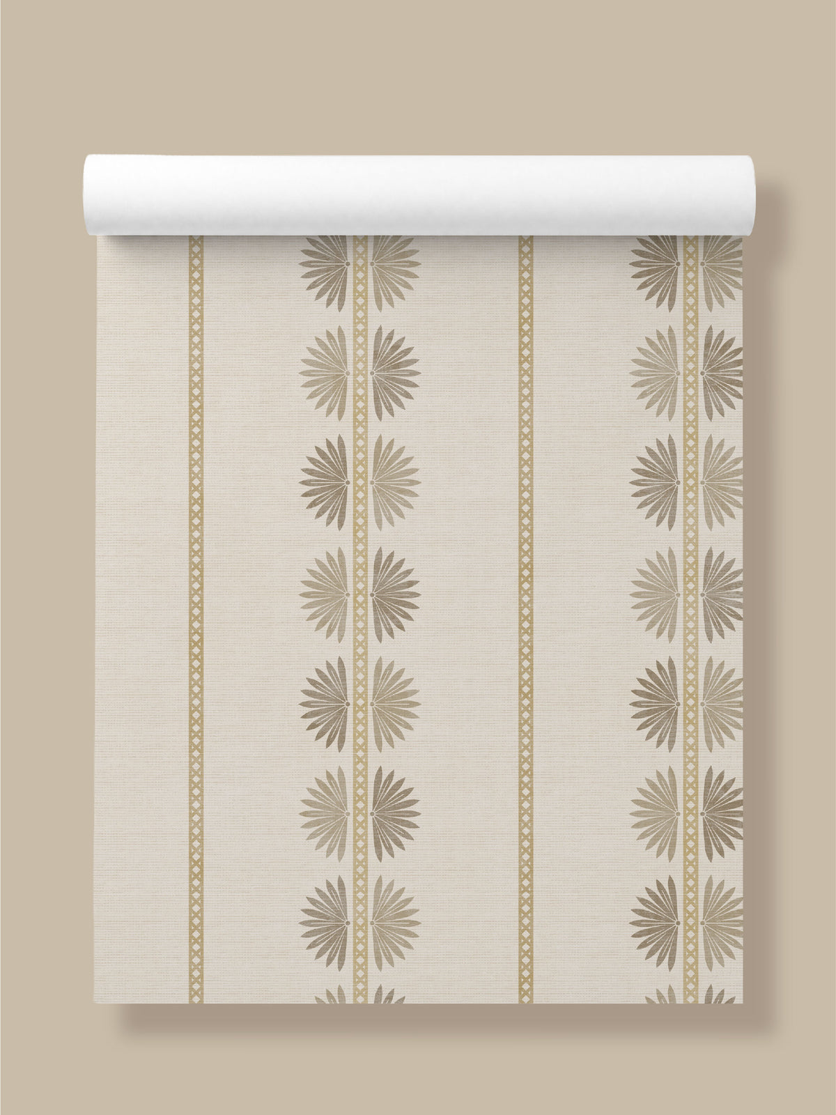 Maris Natural Wallpaper | Fan Leaf Stripe - Esselle Home