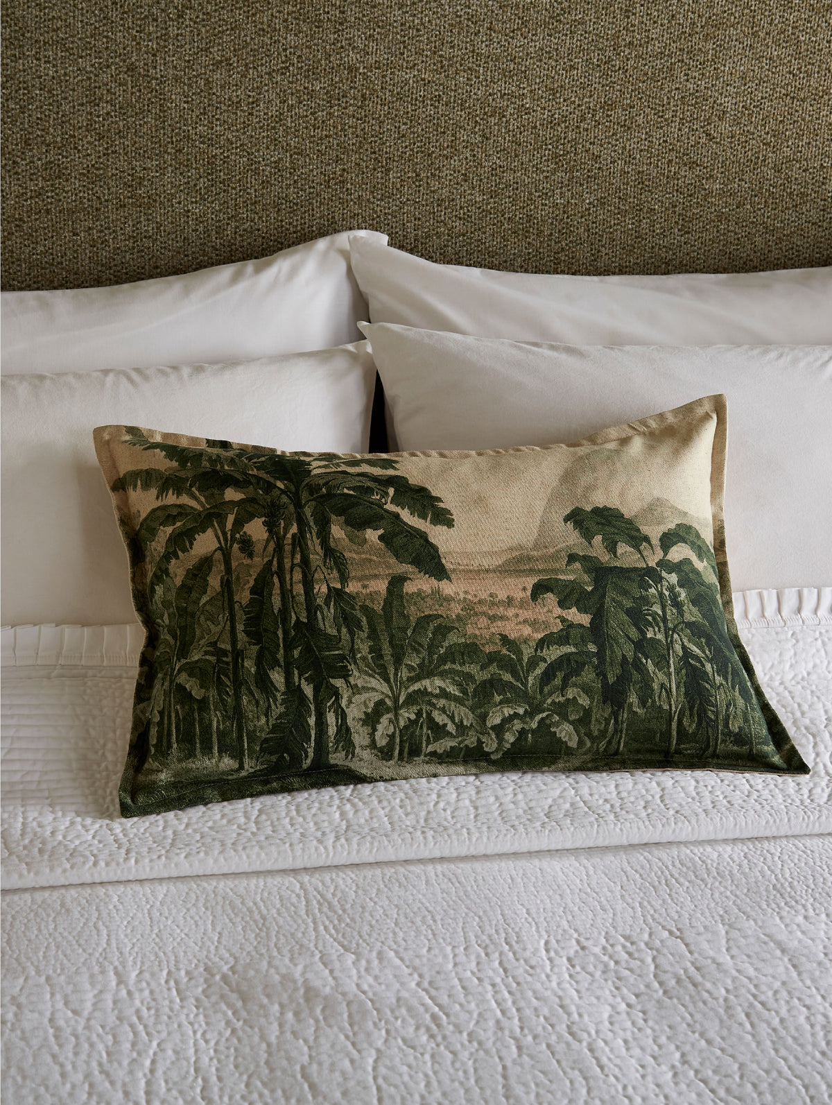 Avena Green 60 x 40 cm Cushion - Esselle Home
