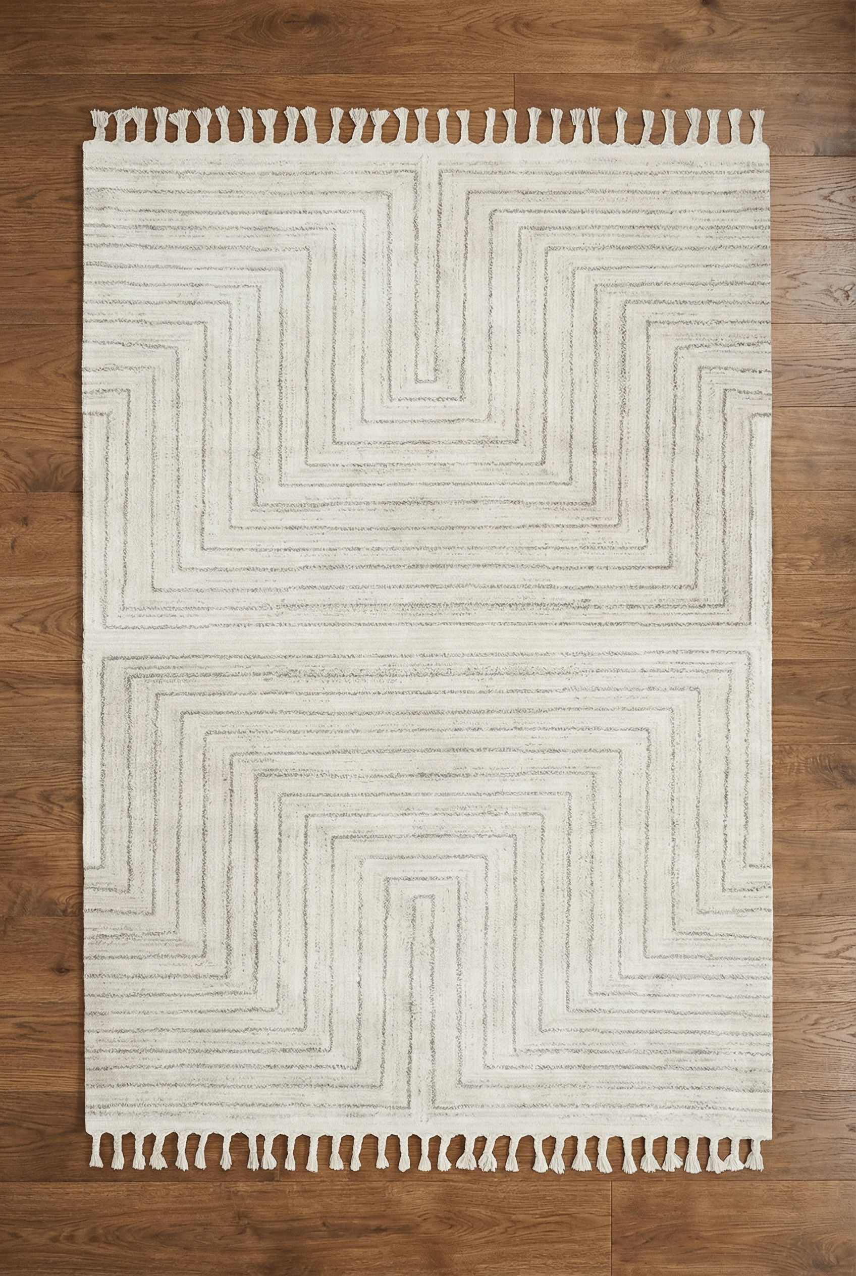 Arctic Maze Natural / Grey Rug - Esselle Home