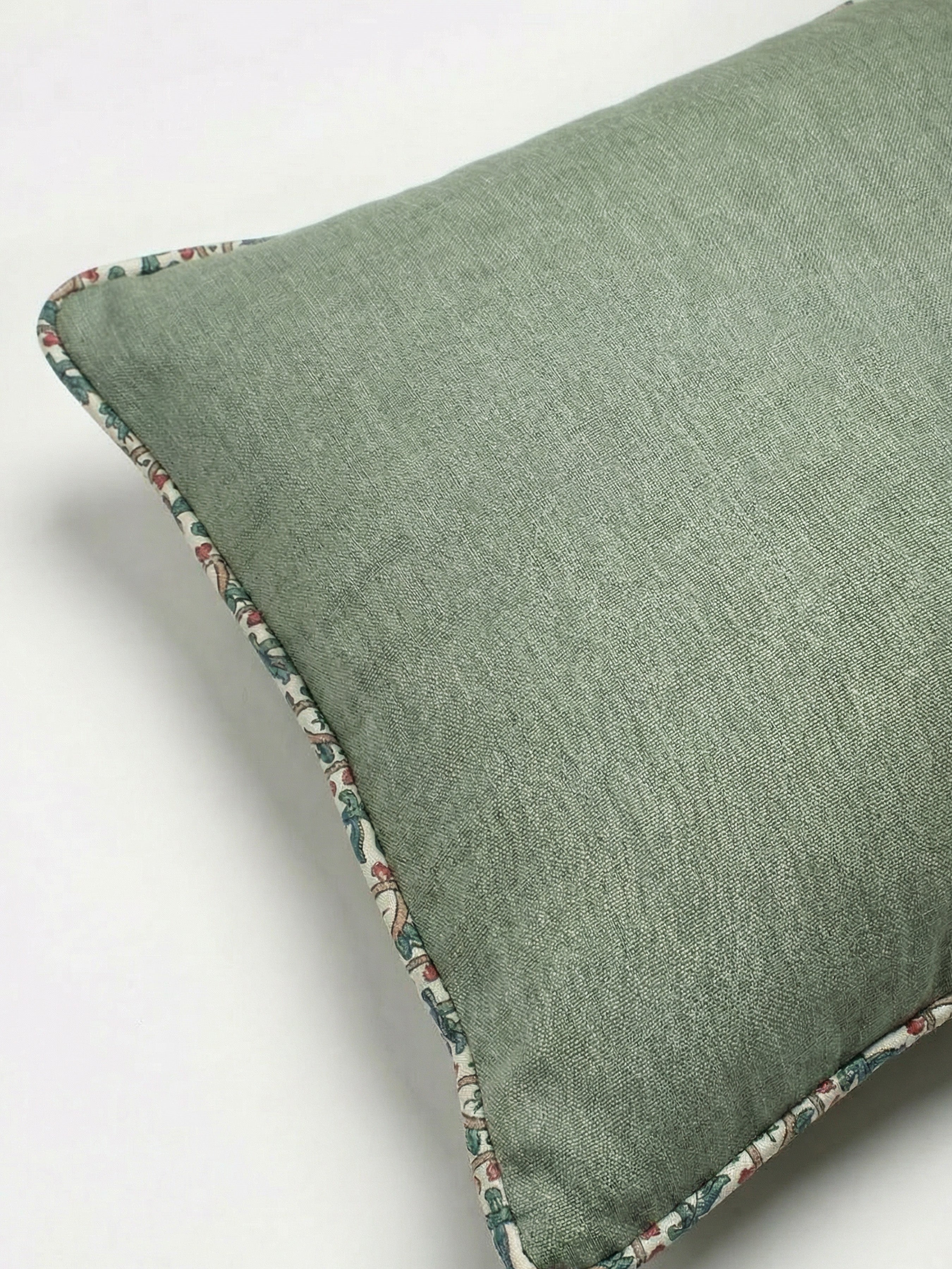 Eden Plain/Veda Mineral Green Cushion - Esselle Home