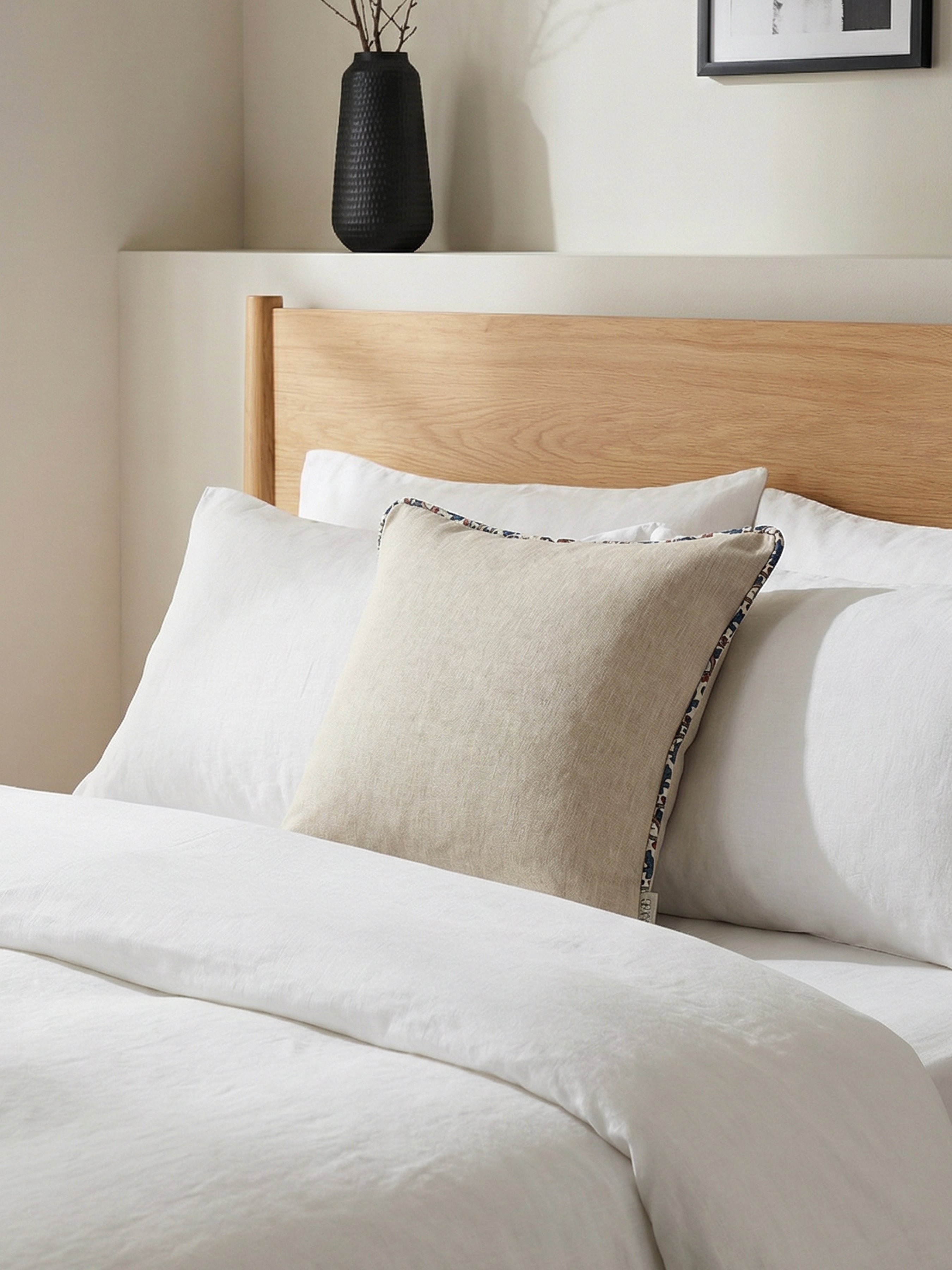 Eden Plain/Veda Oyster Cushion - Esselle Home