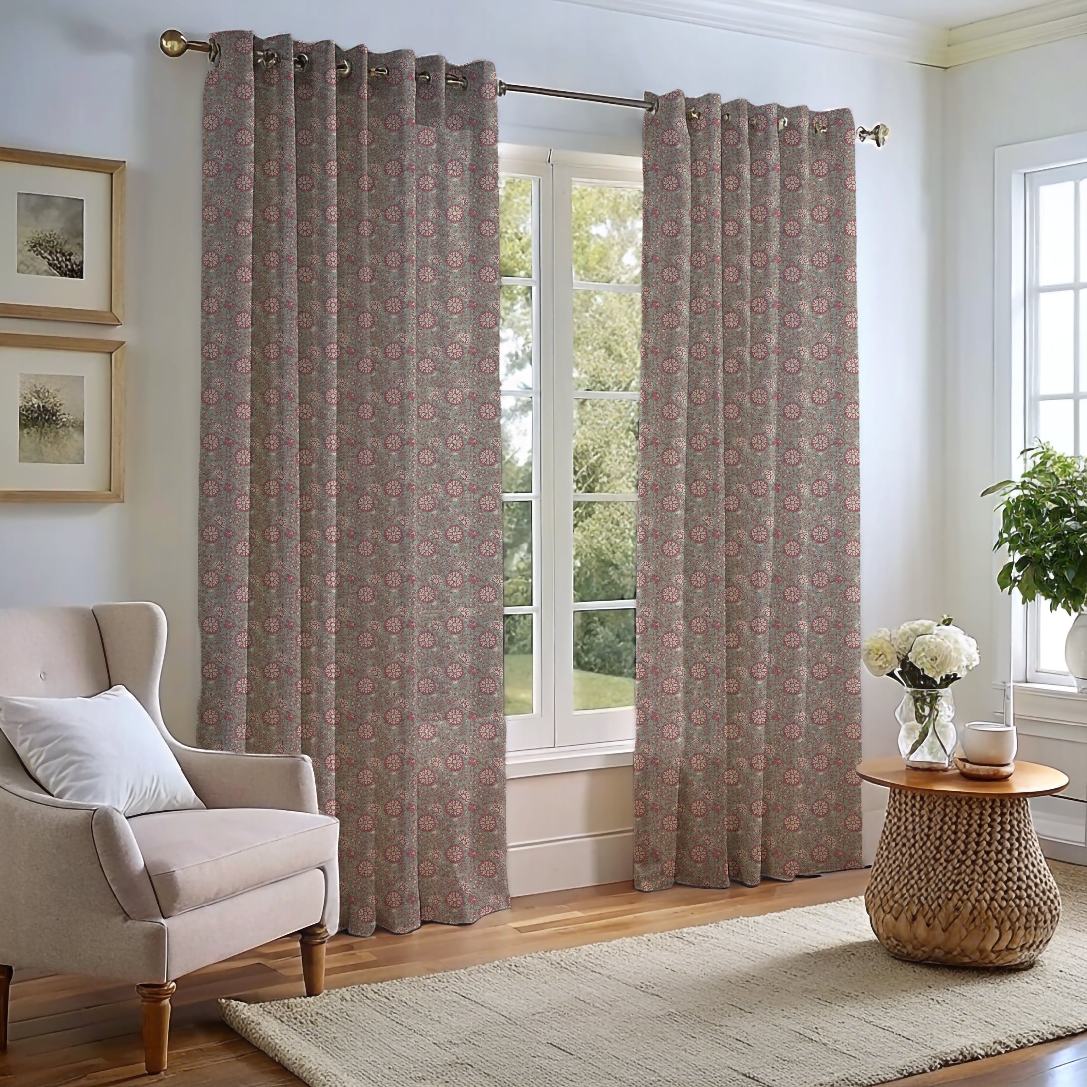 Lucien Trail Spice/Pink/Green Curtain