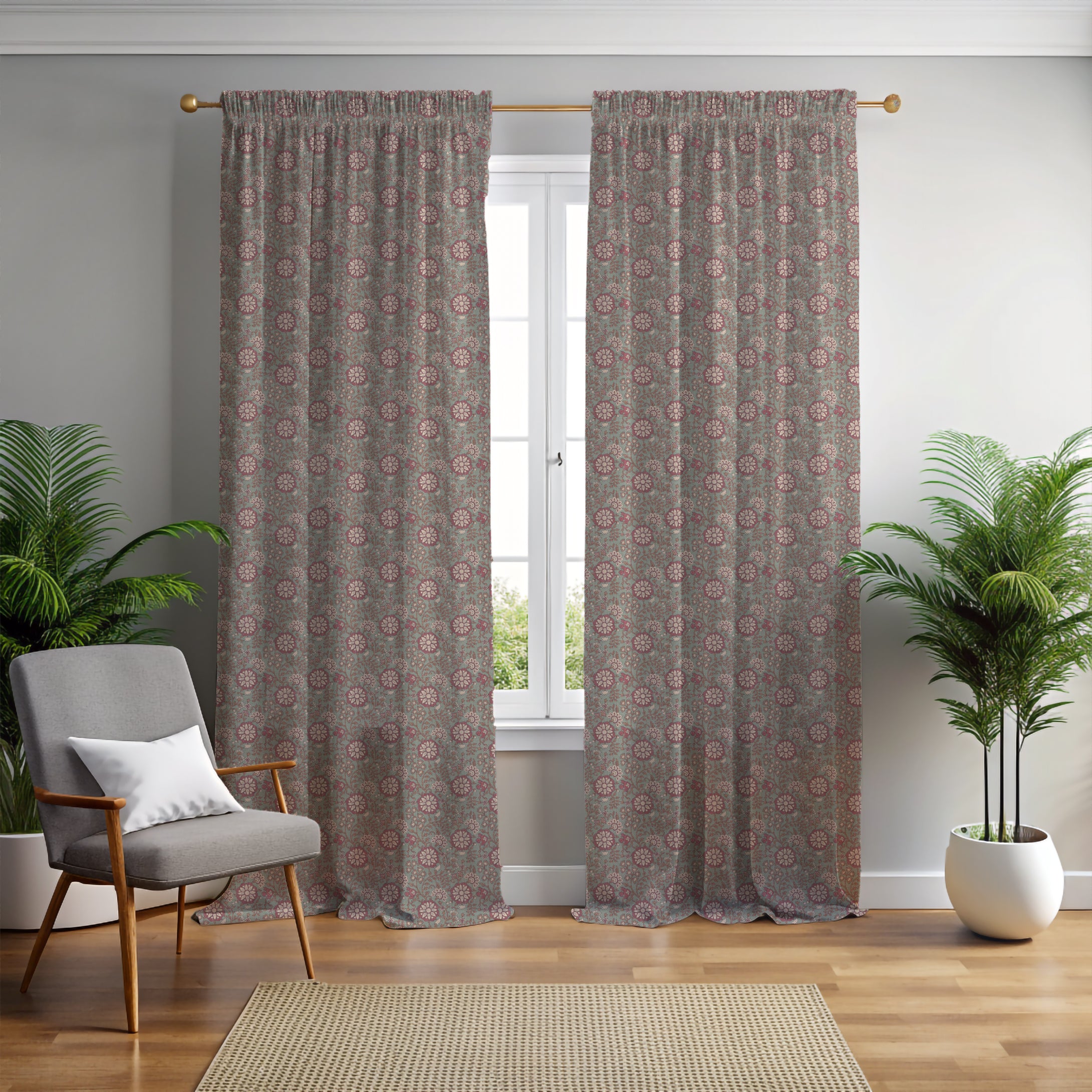 Lucien Trail Spice/Pink/Green Curtain