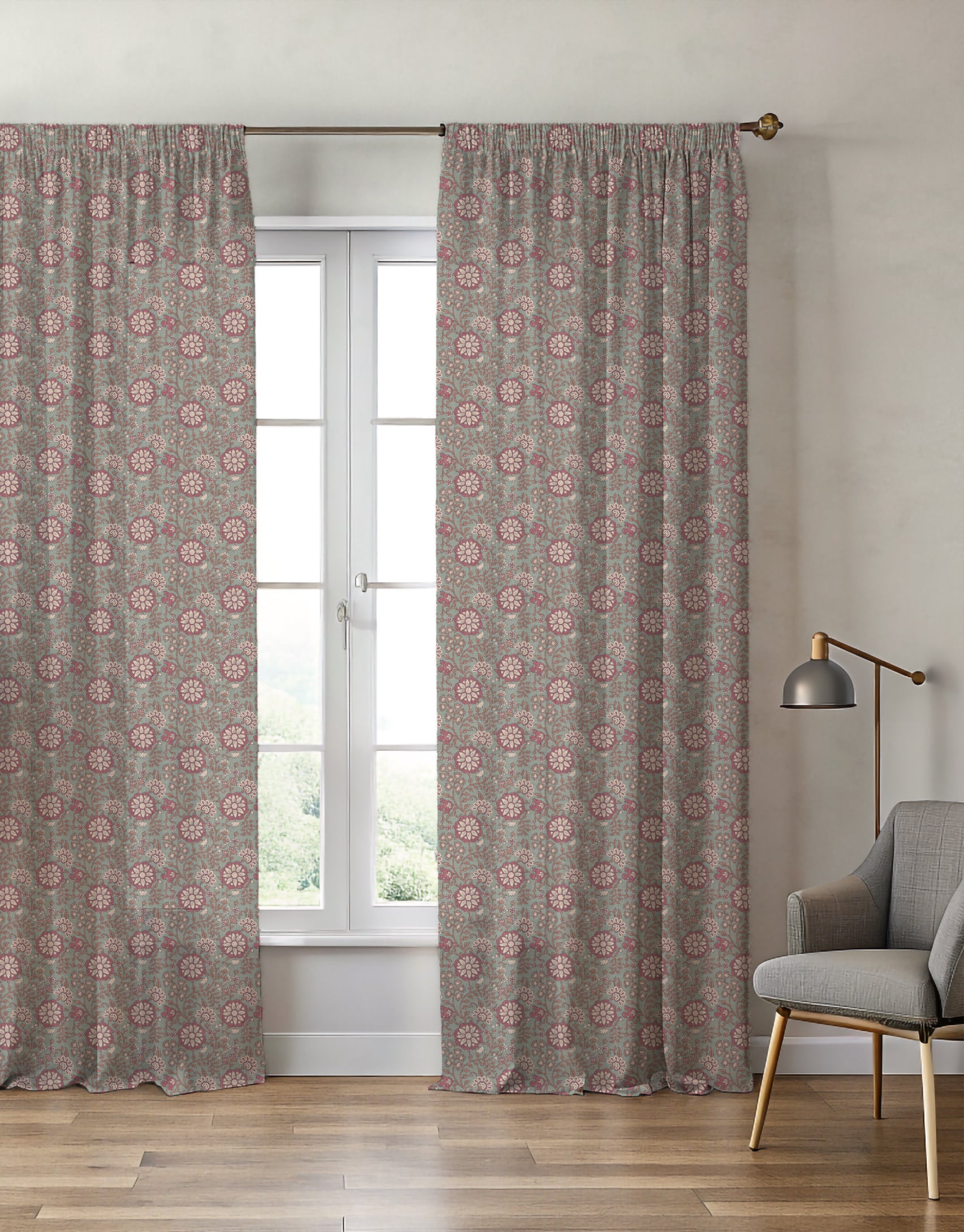 Lucien Trail Spice/Pink/Green Curtain