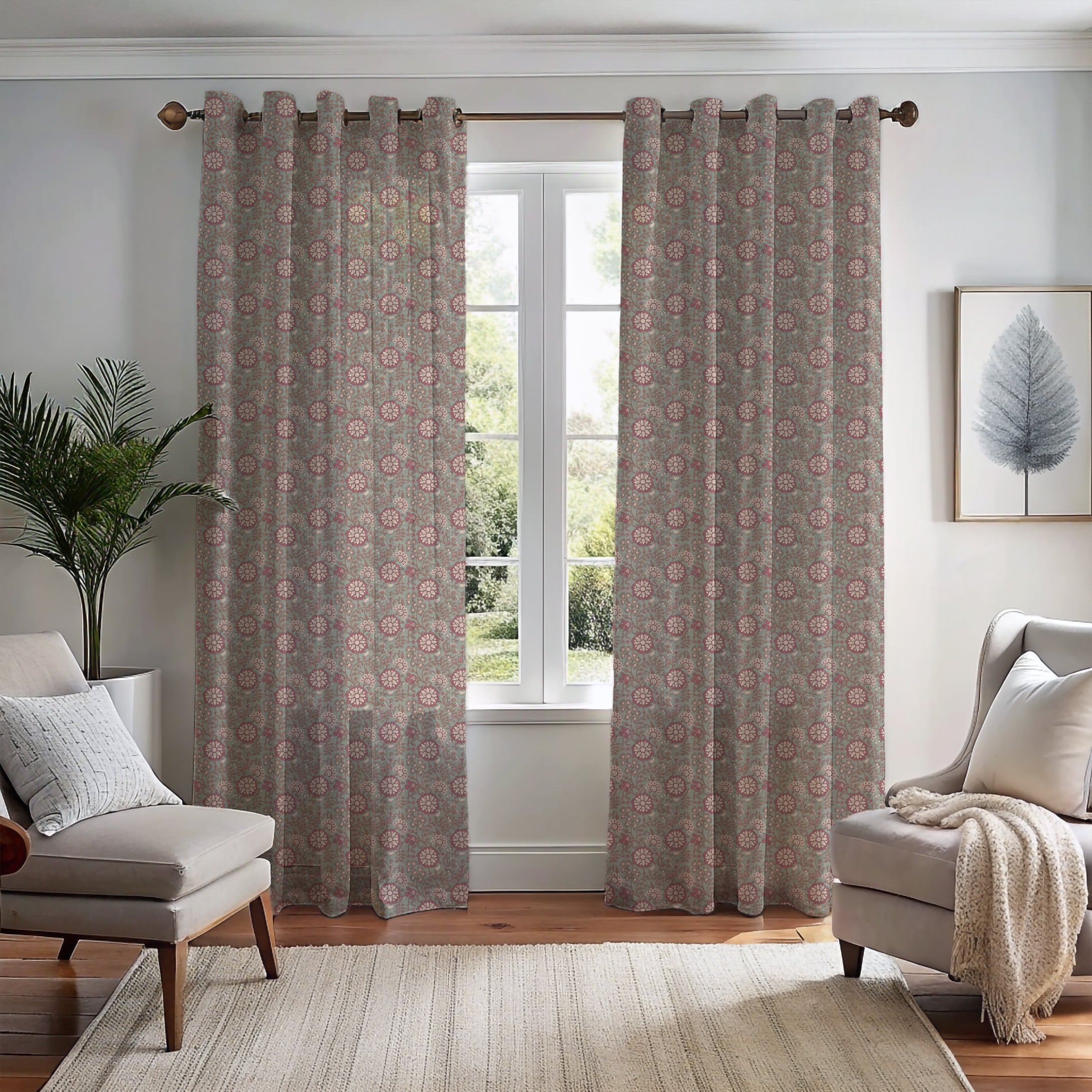 Lucien Trail Spice/Pink/Green Curtain