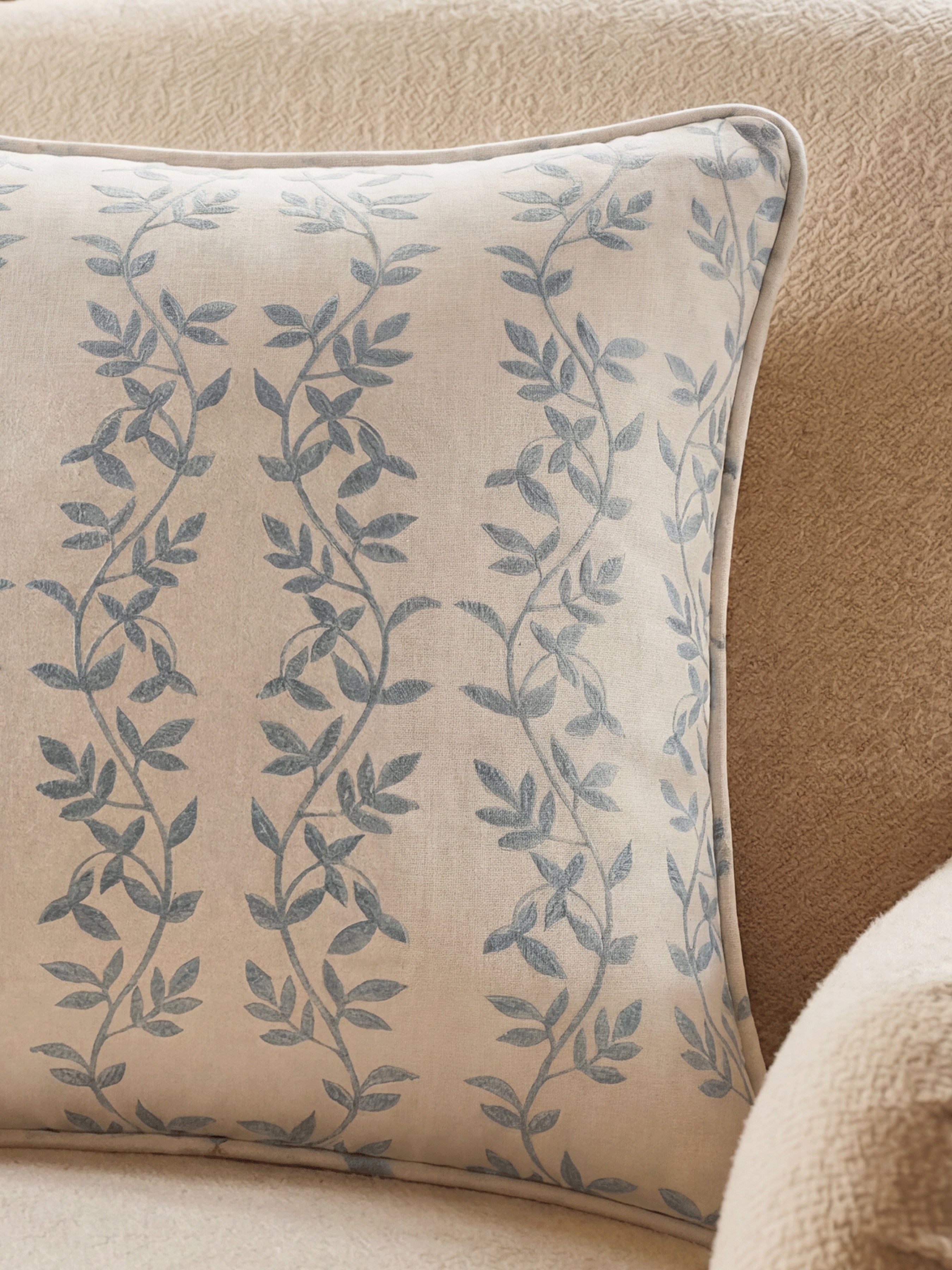 Botanic Vines Slate Blue Cushion - Esselle Home
