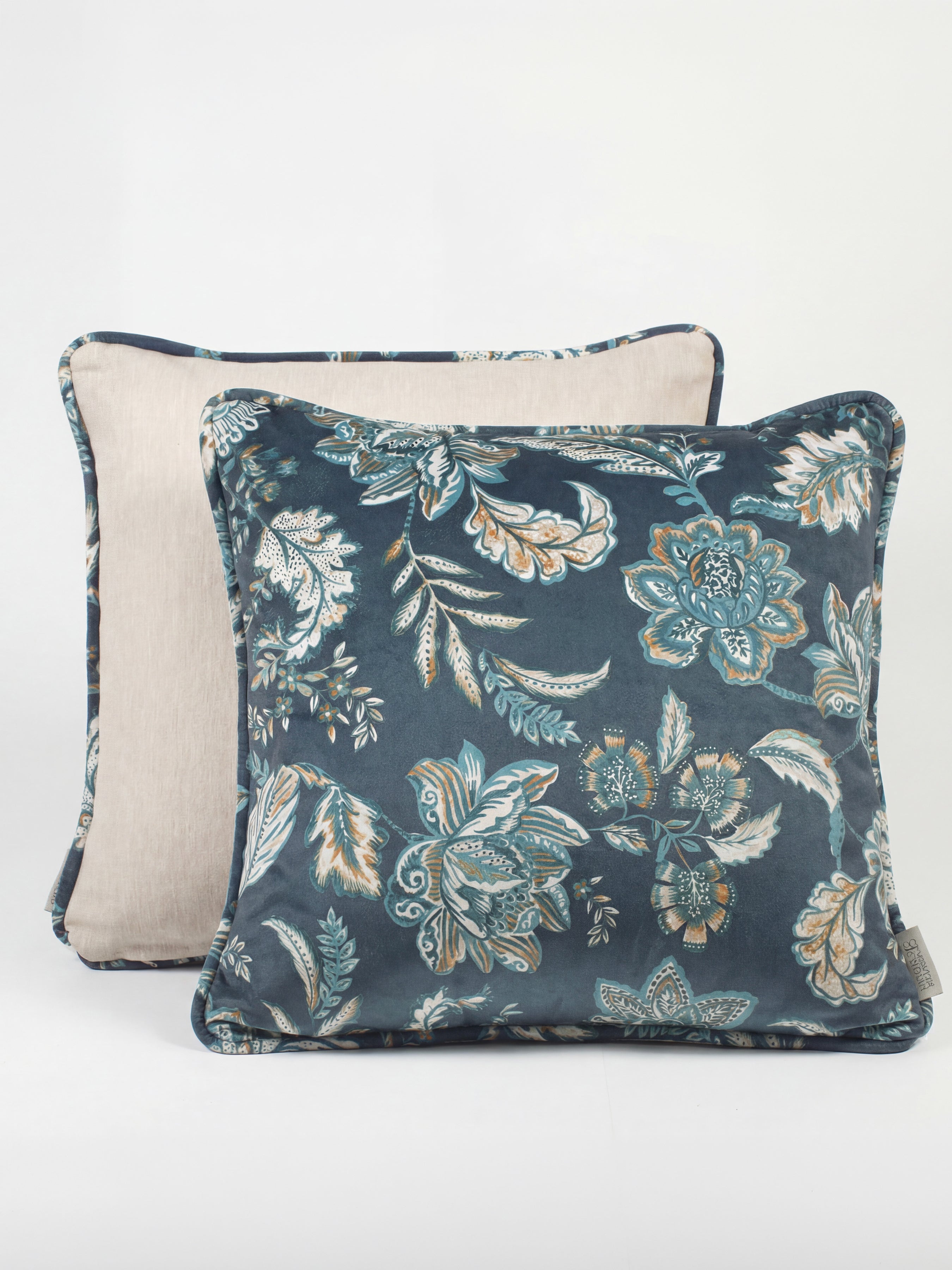 Kashmir Jacobean Navy/Teal Cushion - Esselle Home