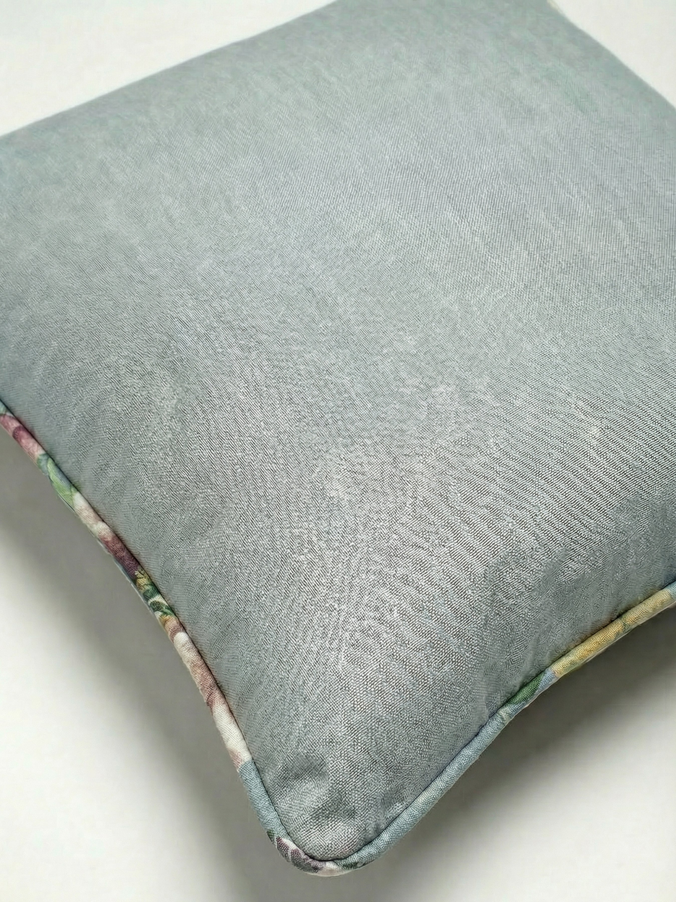 Eden Plain/Chinoiserie Soft Blue Cushion - Esselle Home