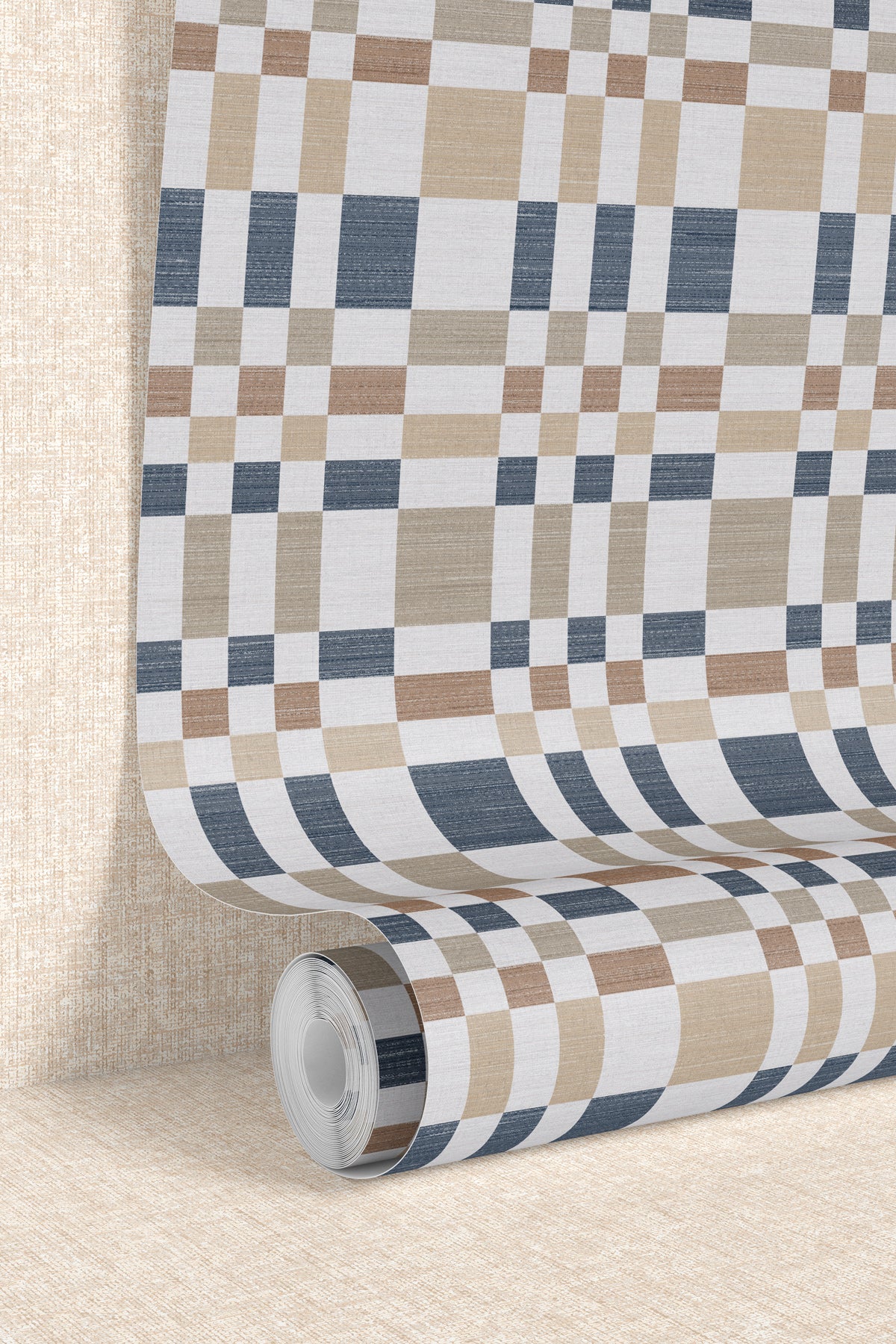 Bergan Navy / Natural Wallpaper - Esselle Home