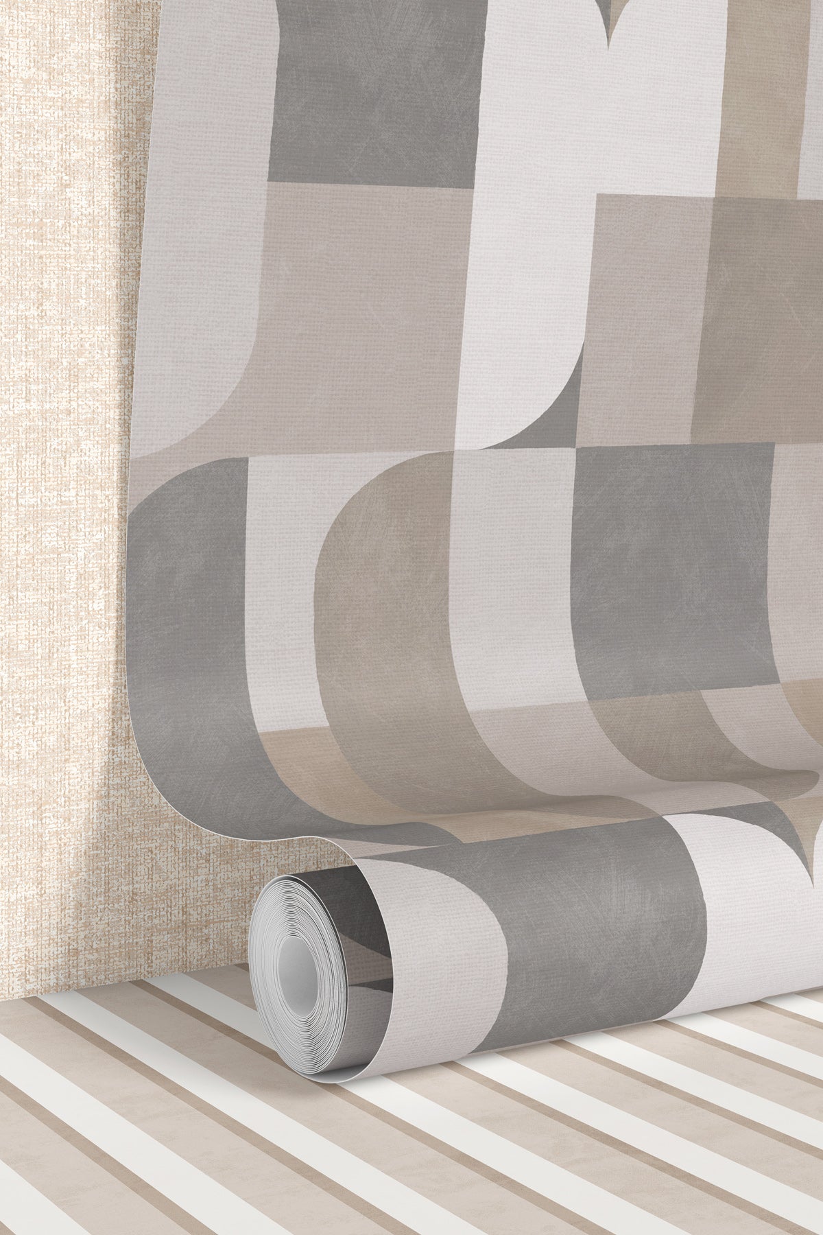 Atton Natural / Slate Wallpaper - Esselle Home