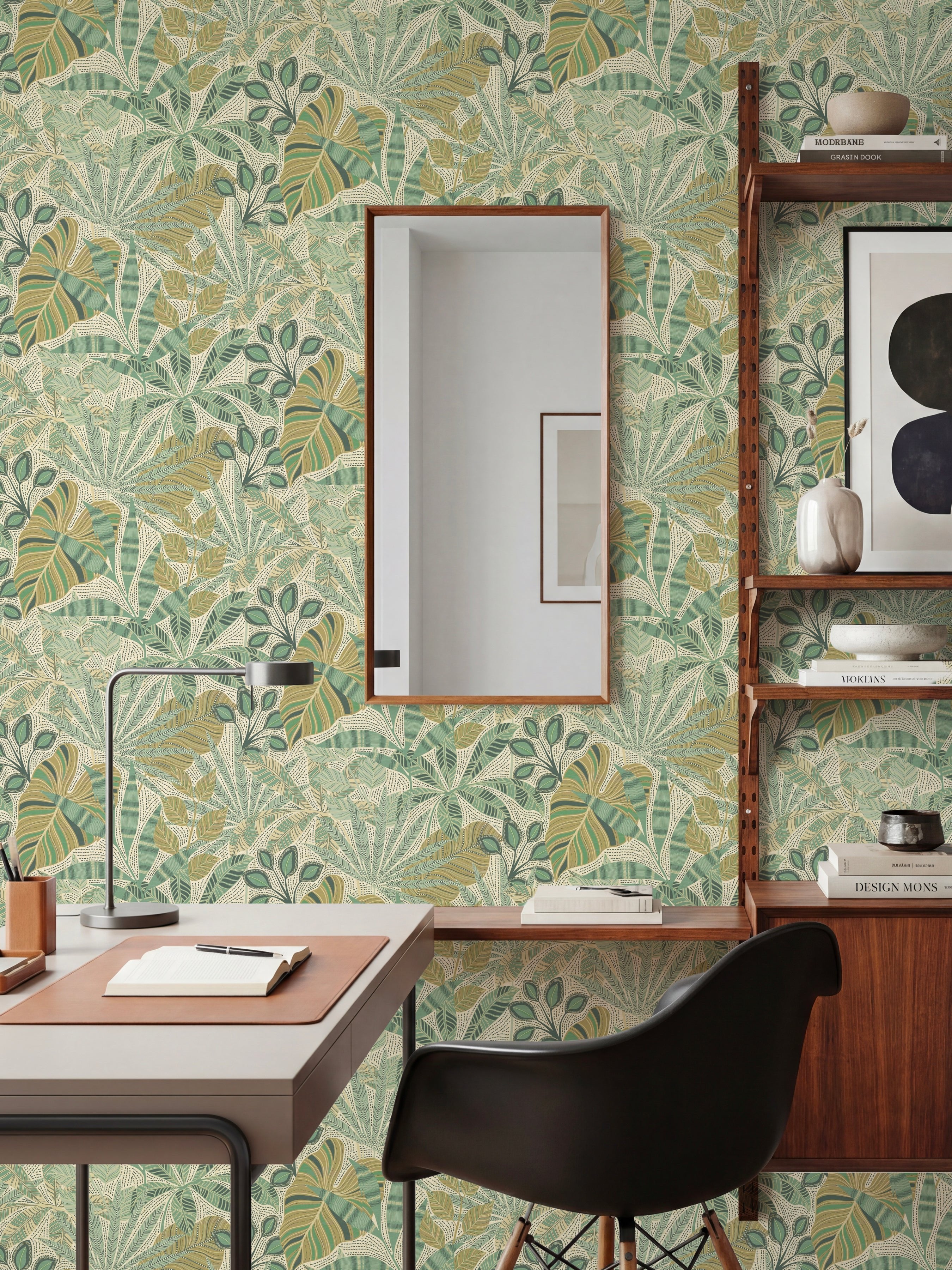 Kirra Leaf Citrus/Green Wallpaper - Esselle Home