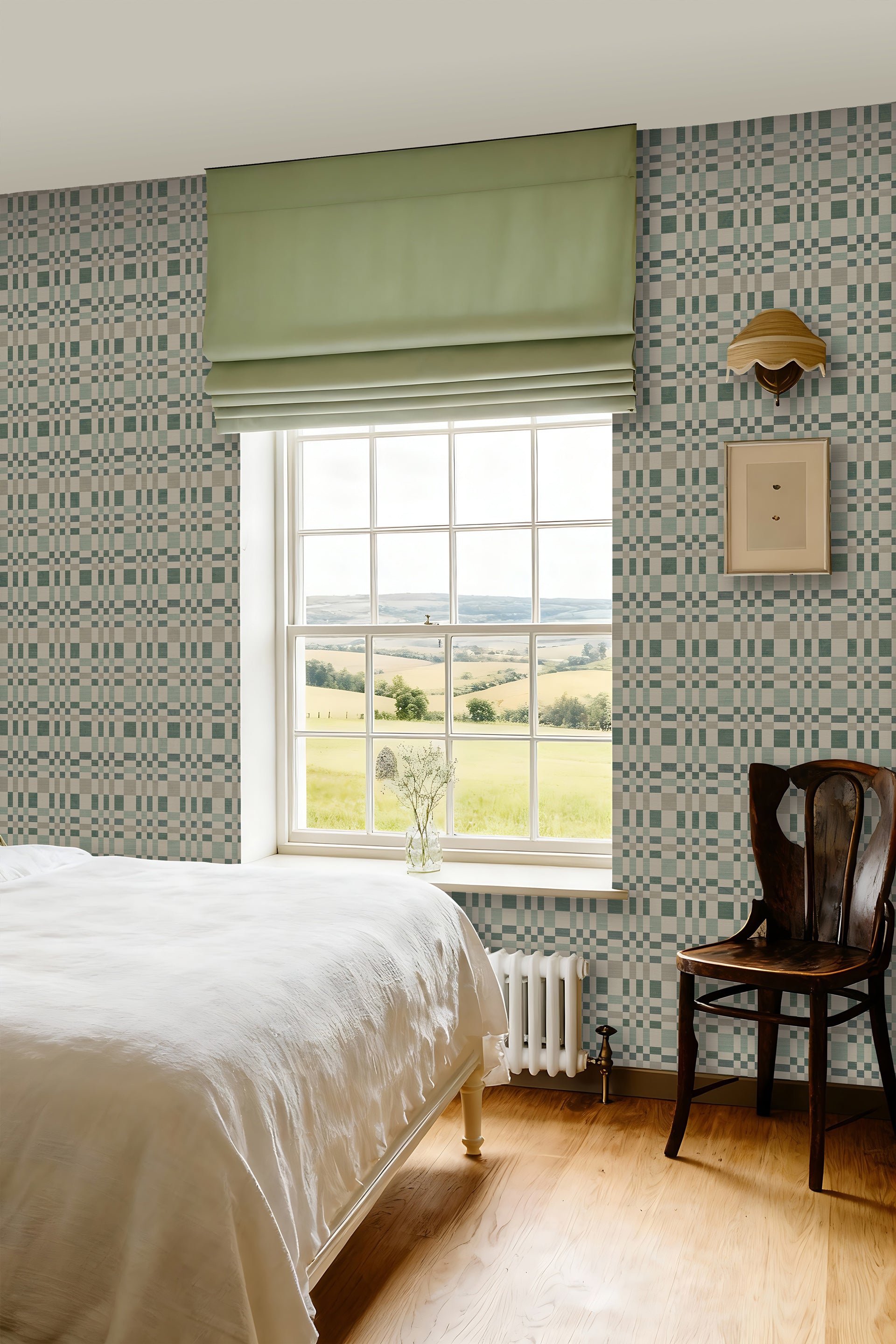 Bergan Green / Natural Wallpaper - Esselle Home