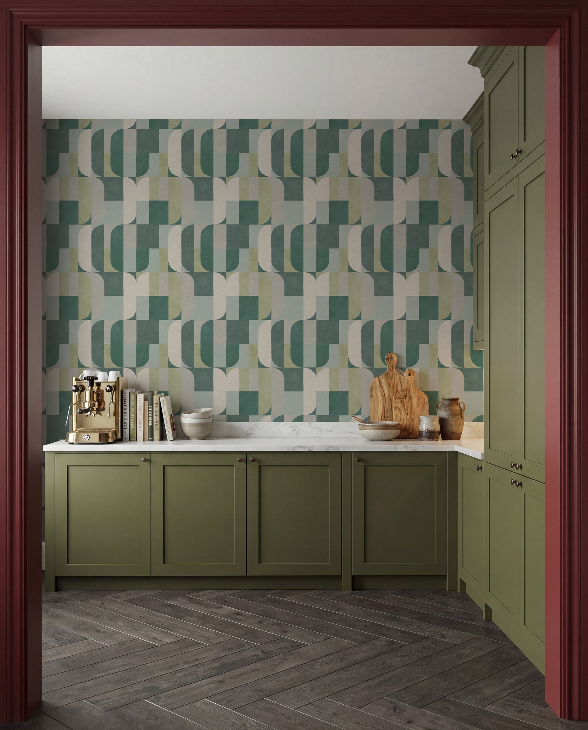 Atton Green / Natural Wallpaper - Esselle Home