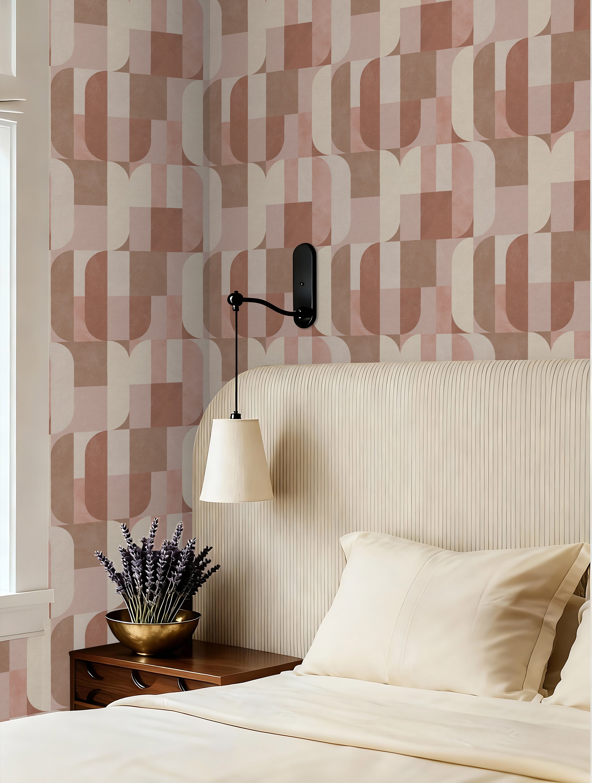 Atton Blush / Natural Wallpaper - Esselle Home