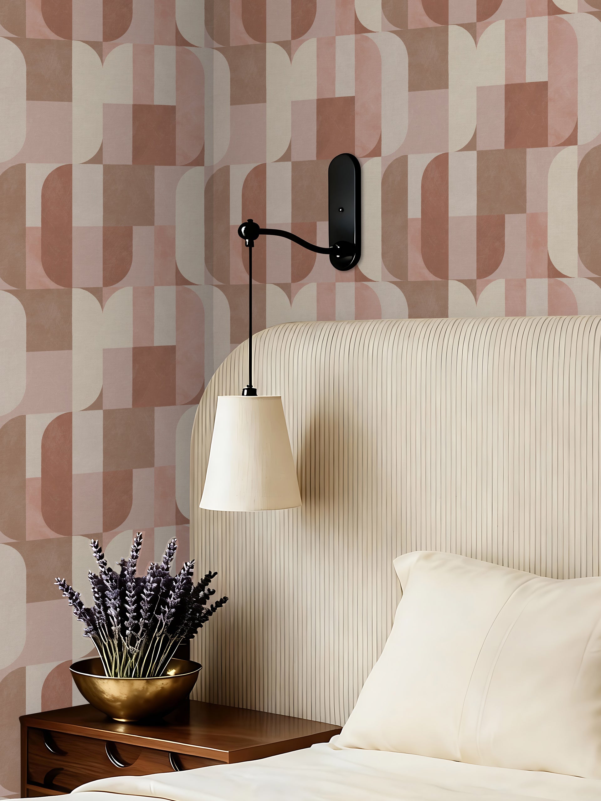 Atton Blush / Natural Wallpaper - Esselle Home
