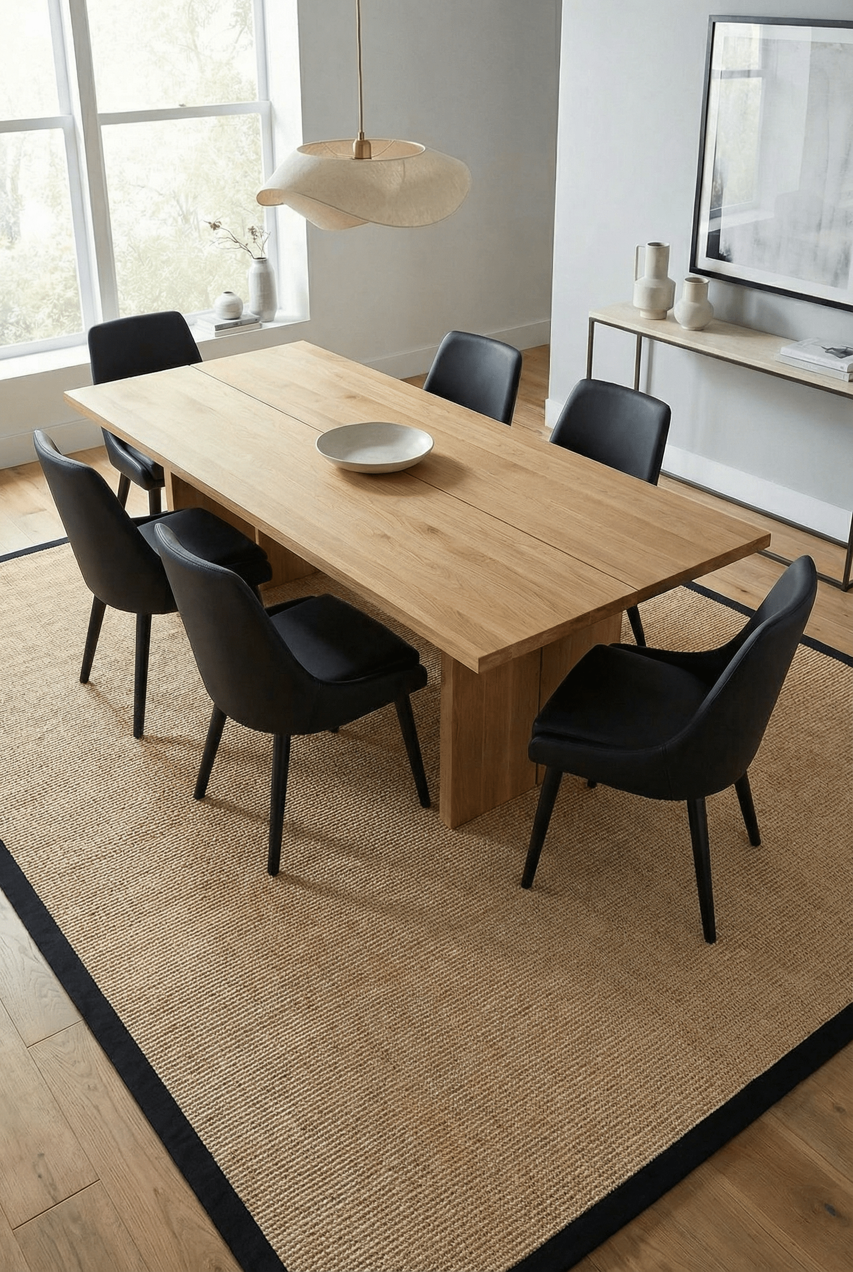 Swinton Sisal Jute Boucle Black Rug - Esselle Home