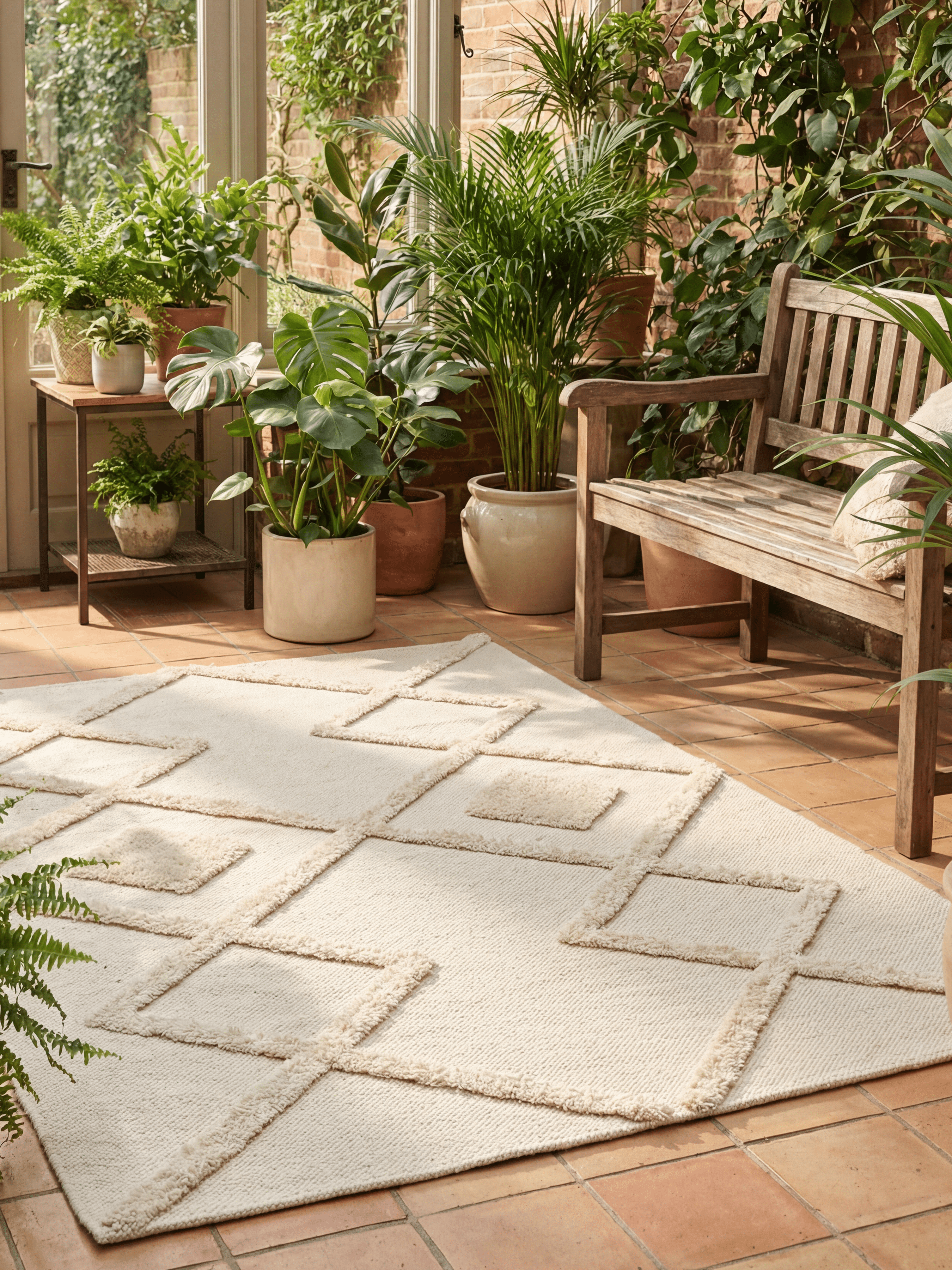 Windsor Geo Tufted Cream Rug 120x170cm - Esselle Home