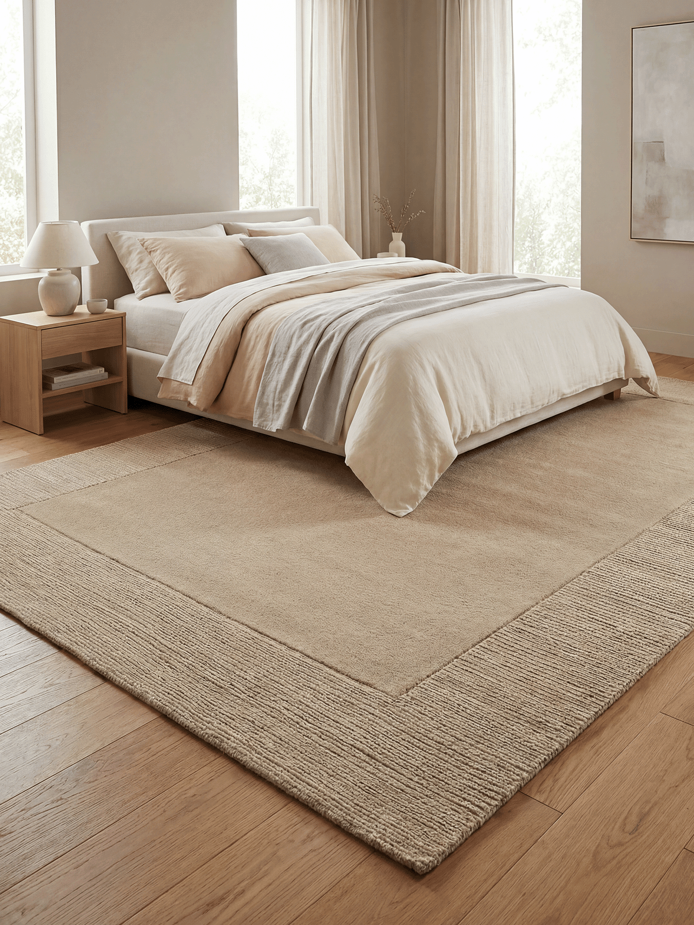 Esme Wool Stone Rug 200 x 290cm - Esselle Home