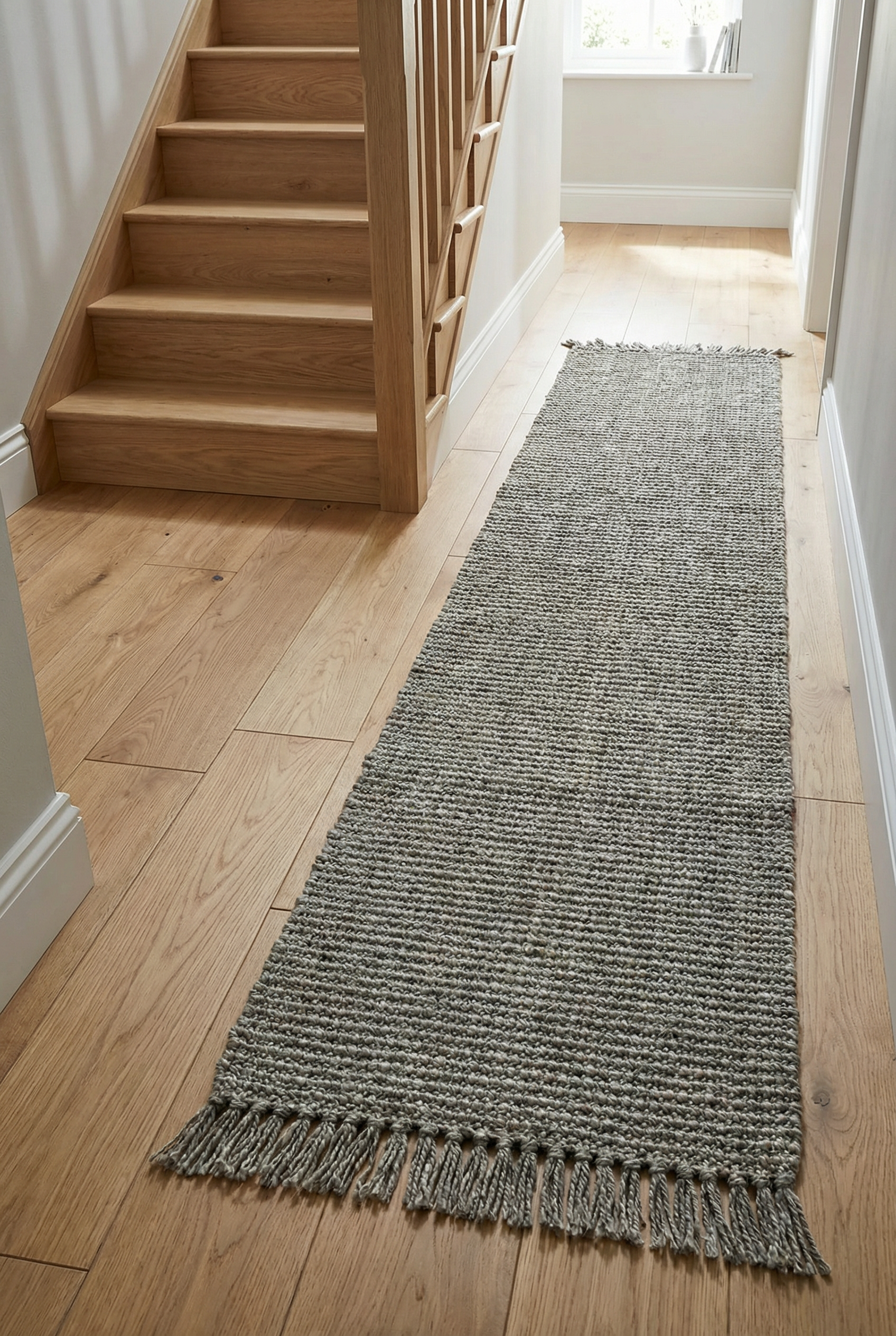 Whitefield 45x150cm Grey Handwoven Boucle Runner