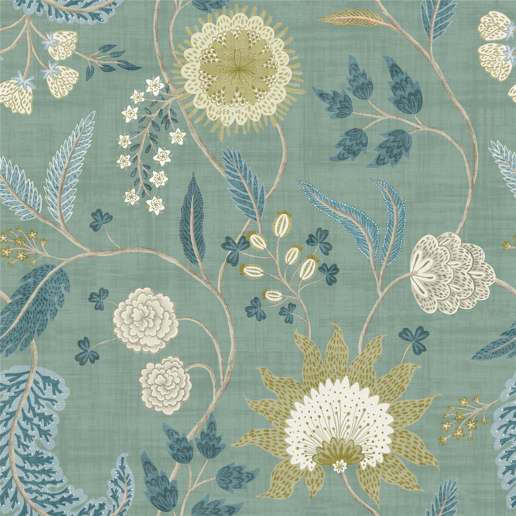Fable Trail Seafoam Wallpaper