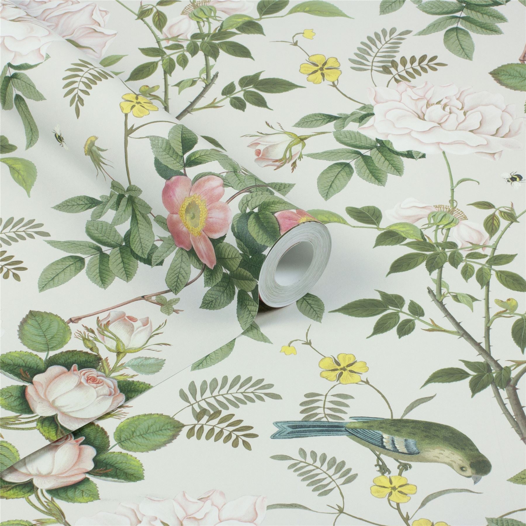 RHS Birdsong & Blooms Cream Wallpaper - Esselle Home