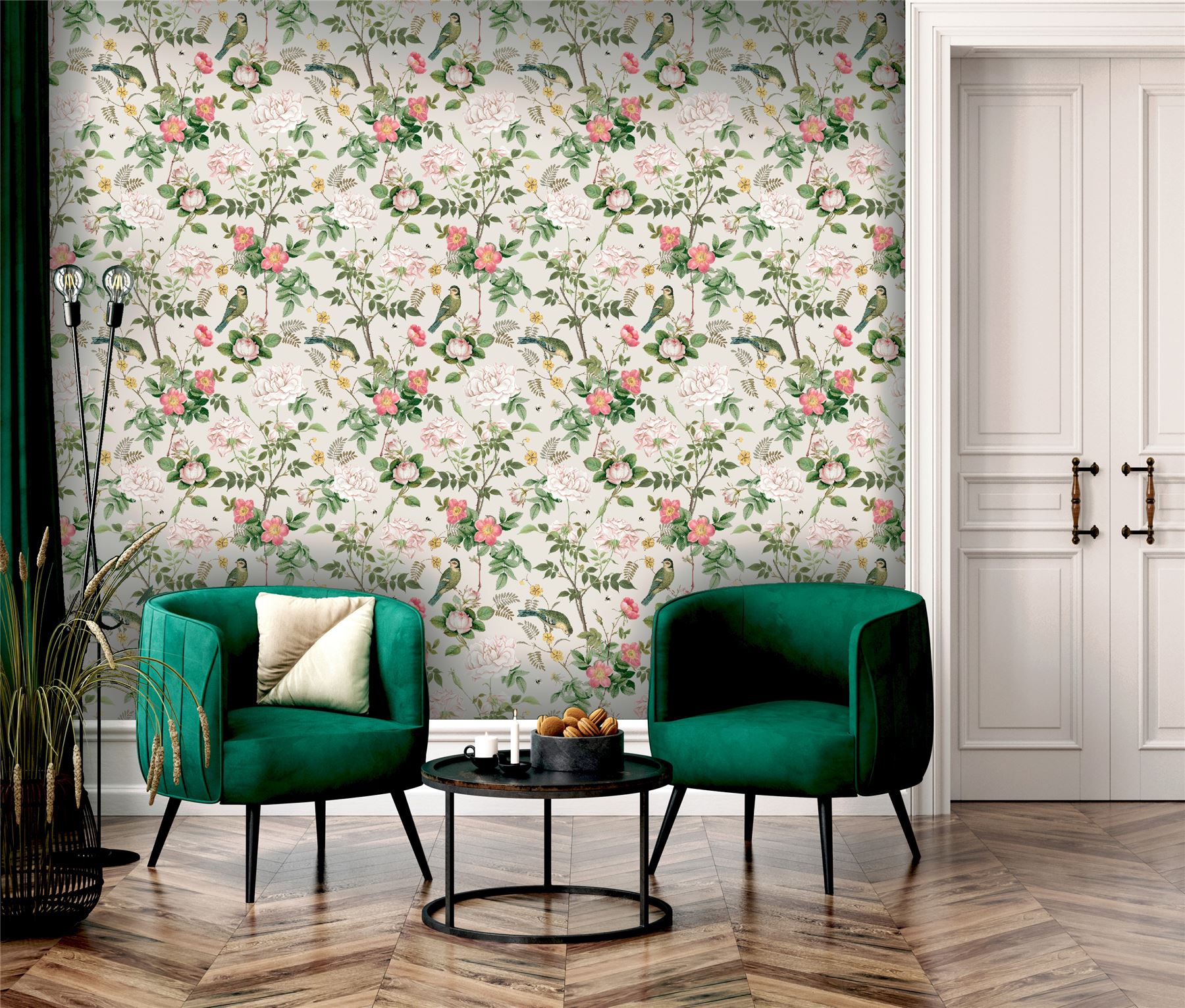 RHS Birdsong & Blooms Cream Wallpaper